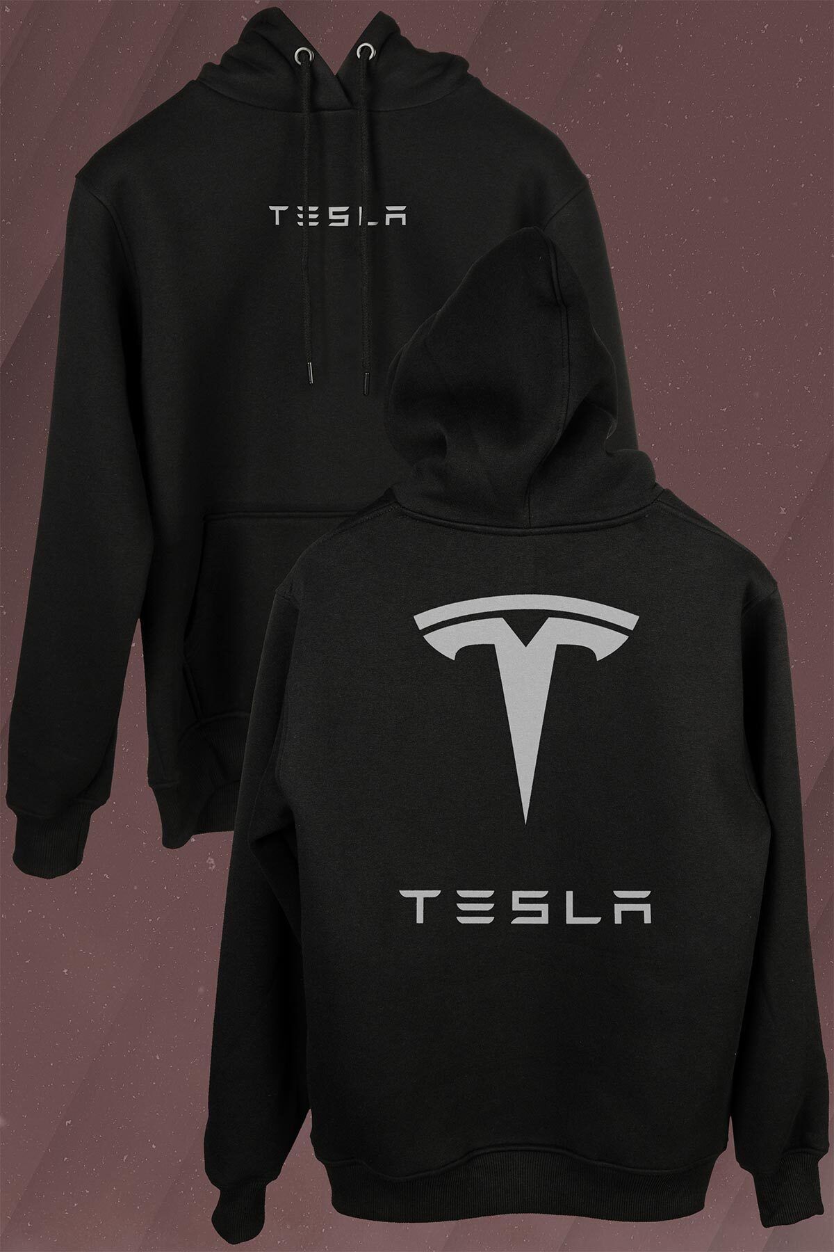 Kendim Seçtim Hanorac Cu Glugă Unisex Cu Sigla Elon Musk Tesla Motors Nikola Unisex - L