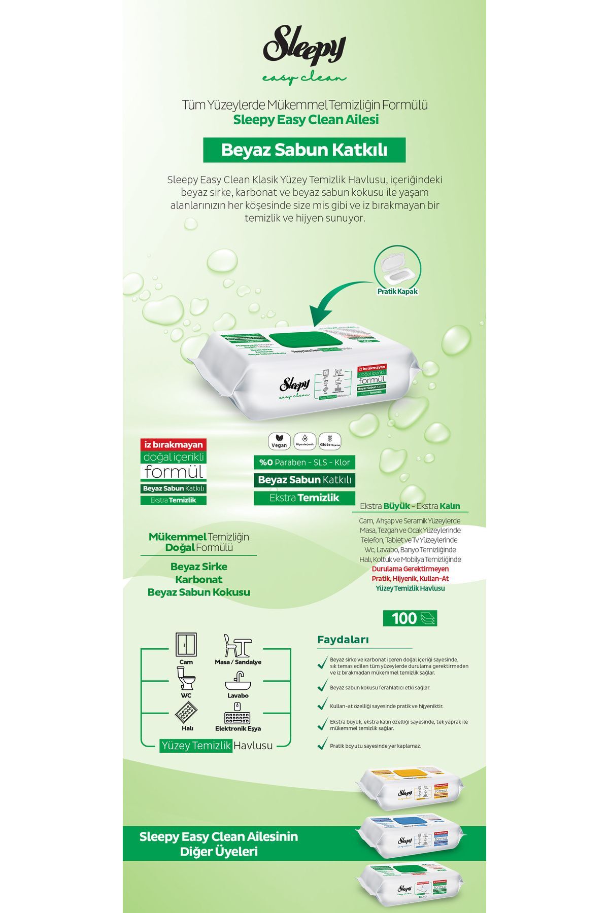 Sleepy Temizlik Havlusu Fırsat Paket Beyaz Sabun + Arap Sabunu Bir Arada 200'lü ekonomik paket fotoğrafı 3 (önizleme)