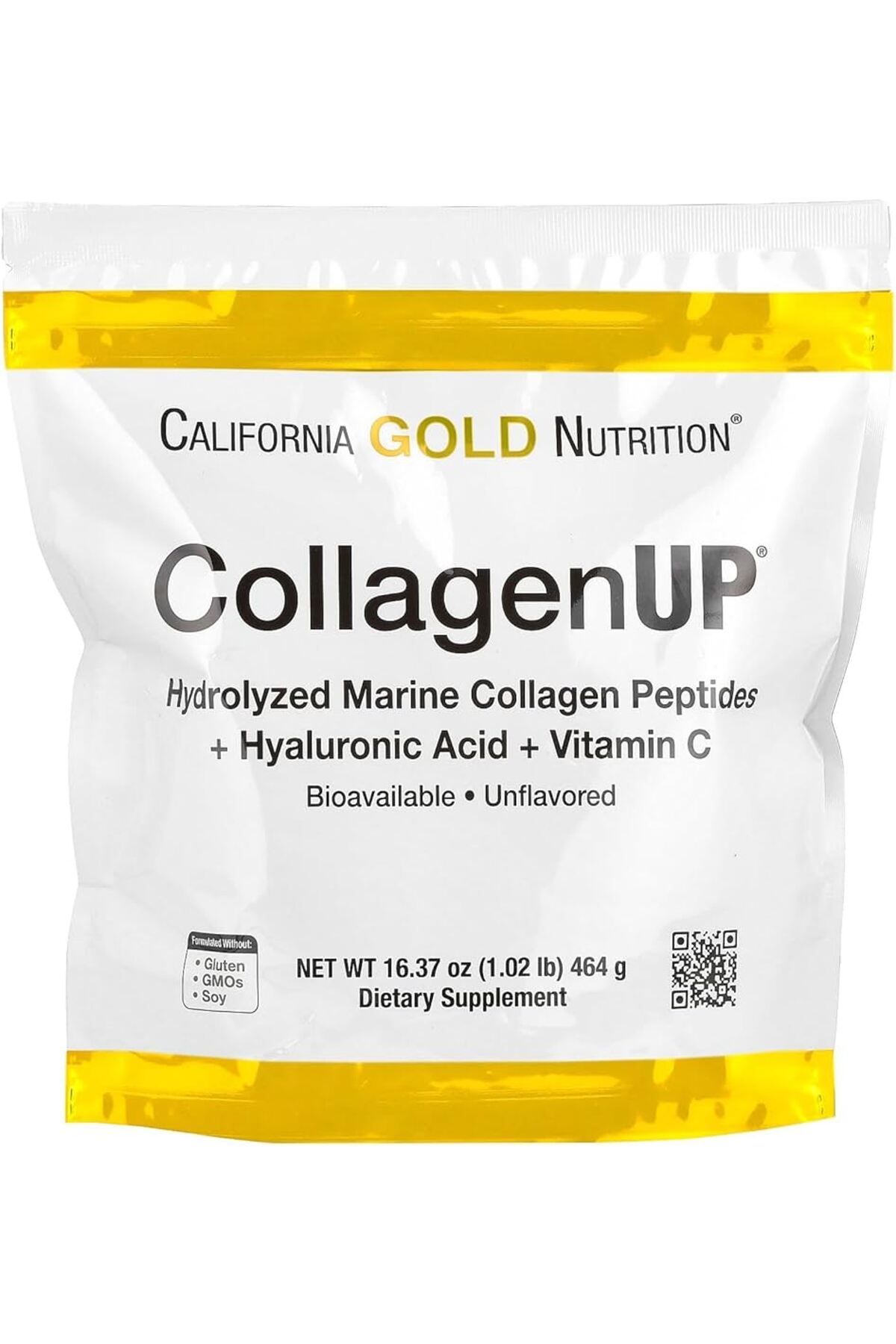 California Gold Nutrition California Gold CollagenUP Hydrolyzed Collagen Kolajen Acid and Vitamin C (464 g) - 93 servis