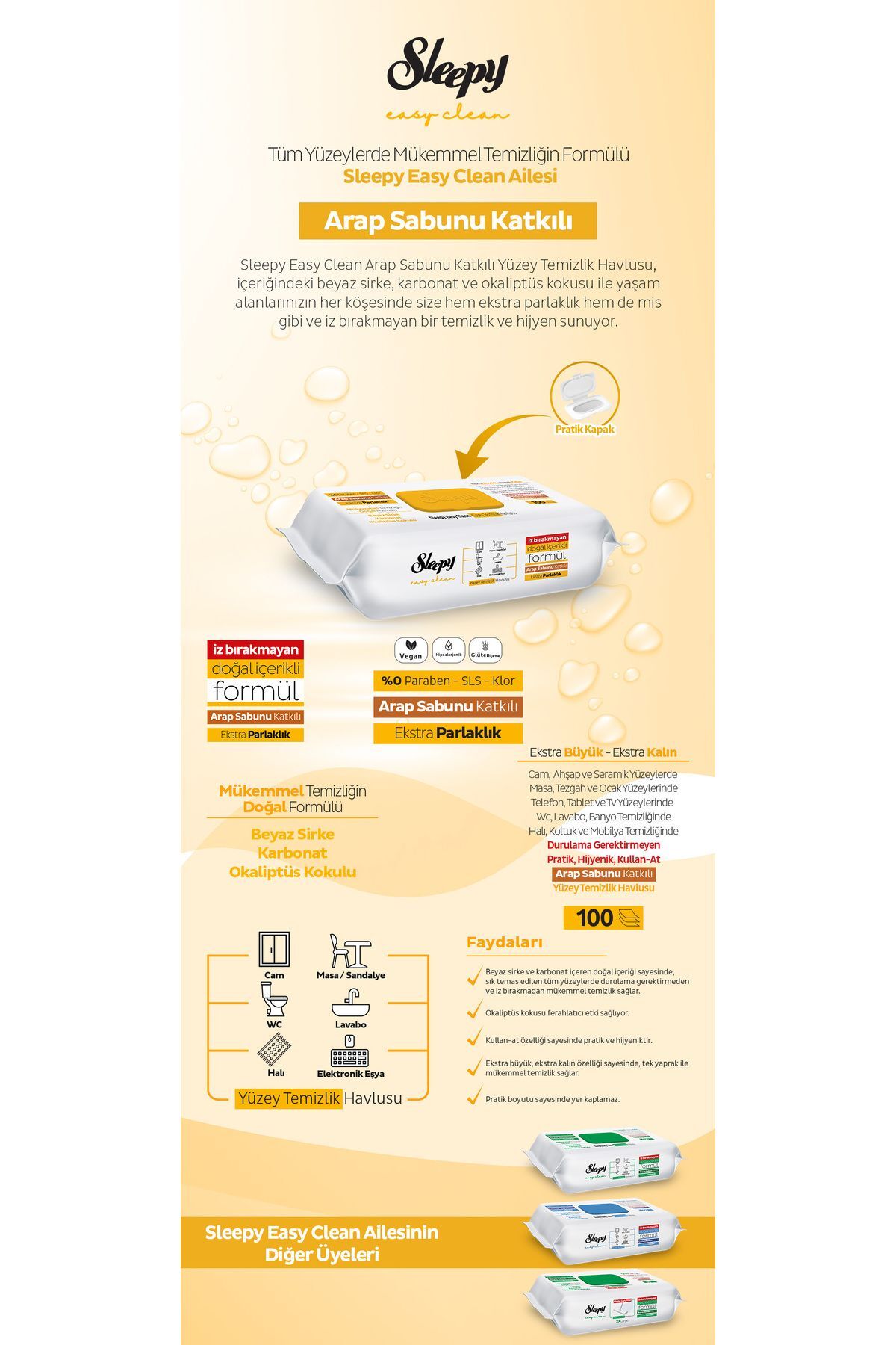 Sleepy Temizlik Havlusu Fırsat Paket Beyaz Sabun + Arap Sabunu Bir Arada 200'lü ekonomik paket fotoğrafı 2 (önizleme)