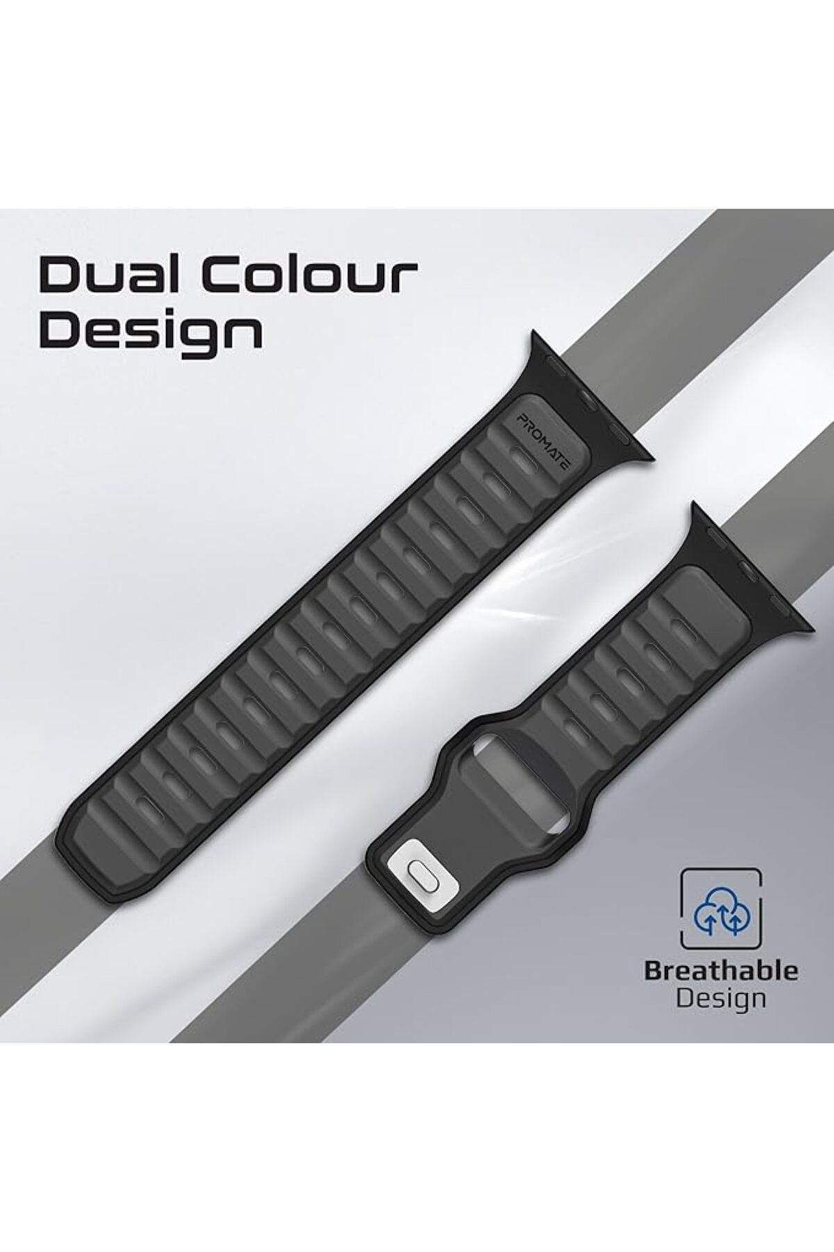 Promate-Dual-Colour Apple Watch Band with Dust-Proof UV Treated Surface 2