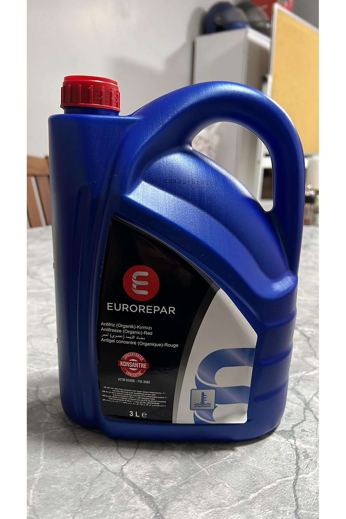 EUROREPAR ANTİFRİZ (YERLİ) 3LT ORGANİK KIRMIZI KONSANTRE -60°C