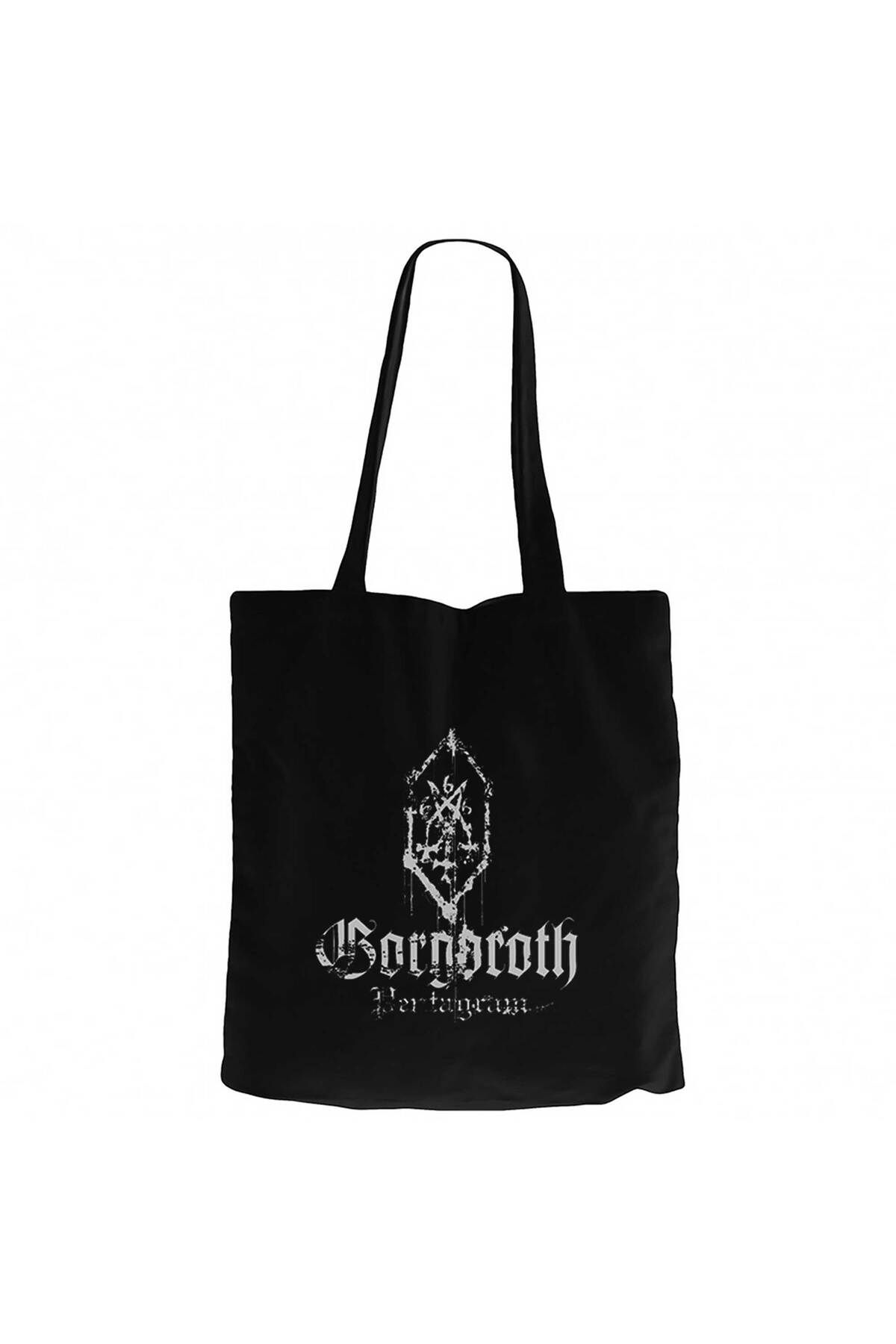 Z zepplin Gorgoroth Pentagram 2 Siyah Kanvas Bez Çanta