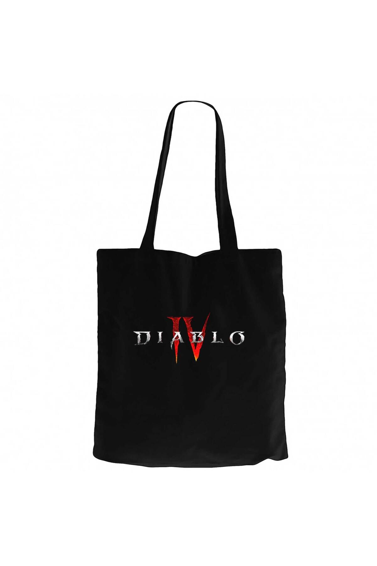 Z zepplin Diablo IV Logo Siyah Kanvas Bez Çanta