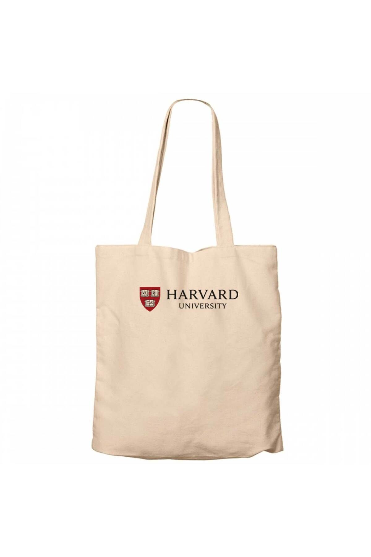 Z zepplin Harvad University Logo Text Krem Kanvas Bez Çanta