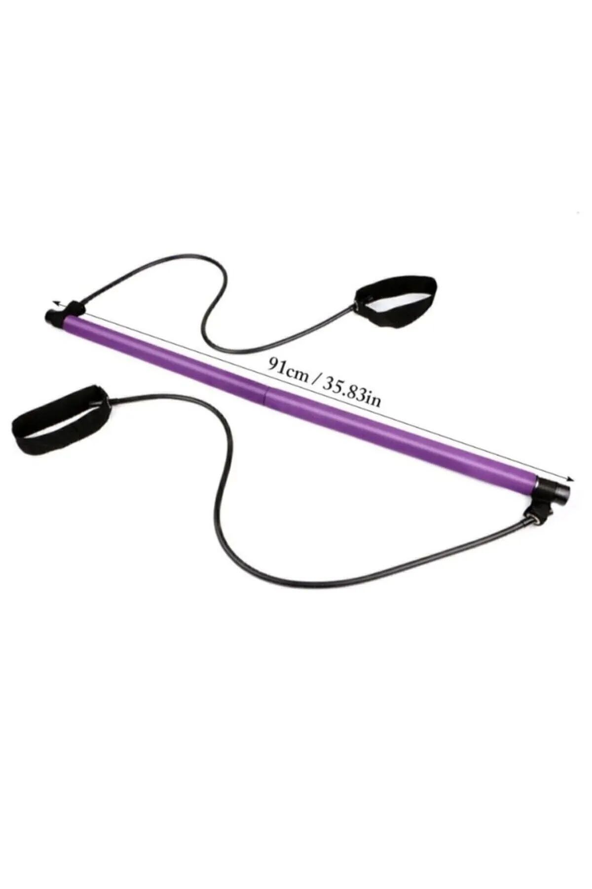 Jet-Pilates Studio Squat Set - Aerobic Band with Bar, Bar and Plates Bag Set of 3 3