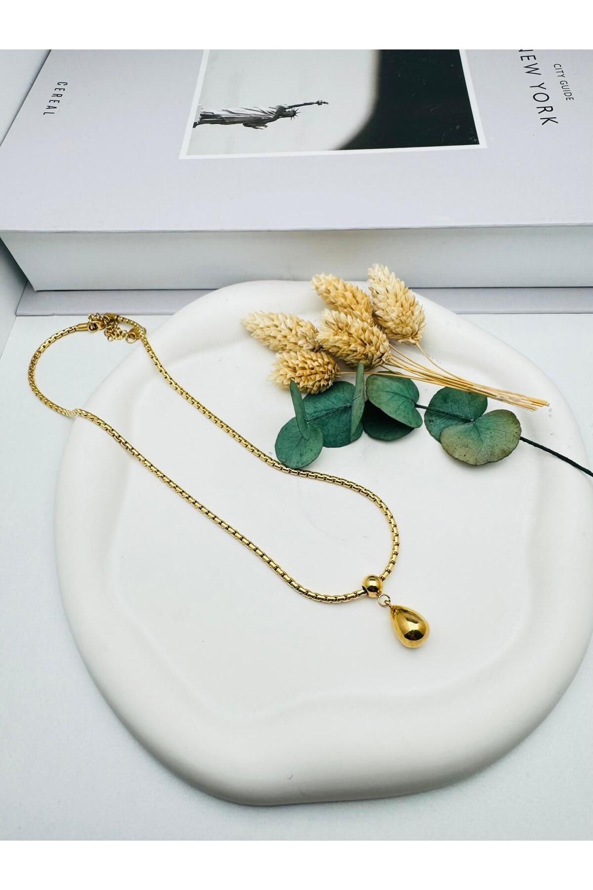 HEDİYELANDY Çelik Kolye (Gold) 0106295