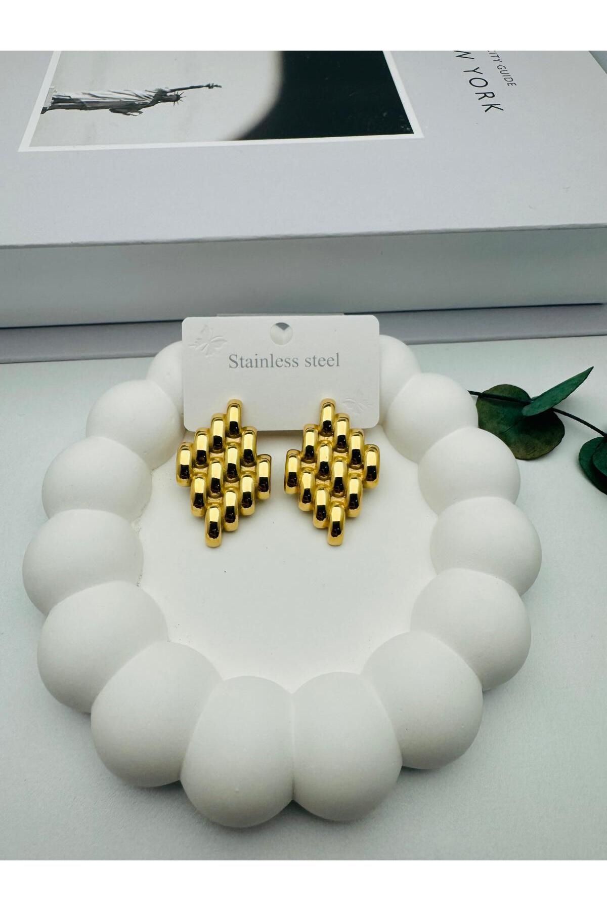 GLY ÇLKBİJUTERİ Çelik Küpe KP444 (Gold)