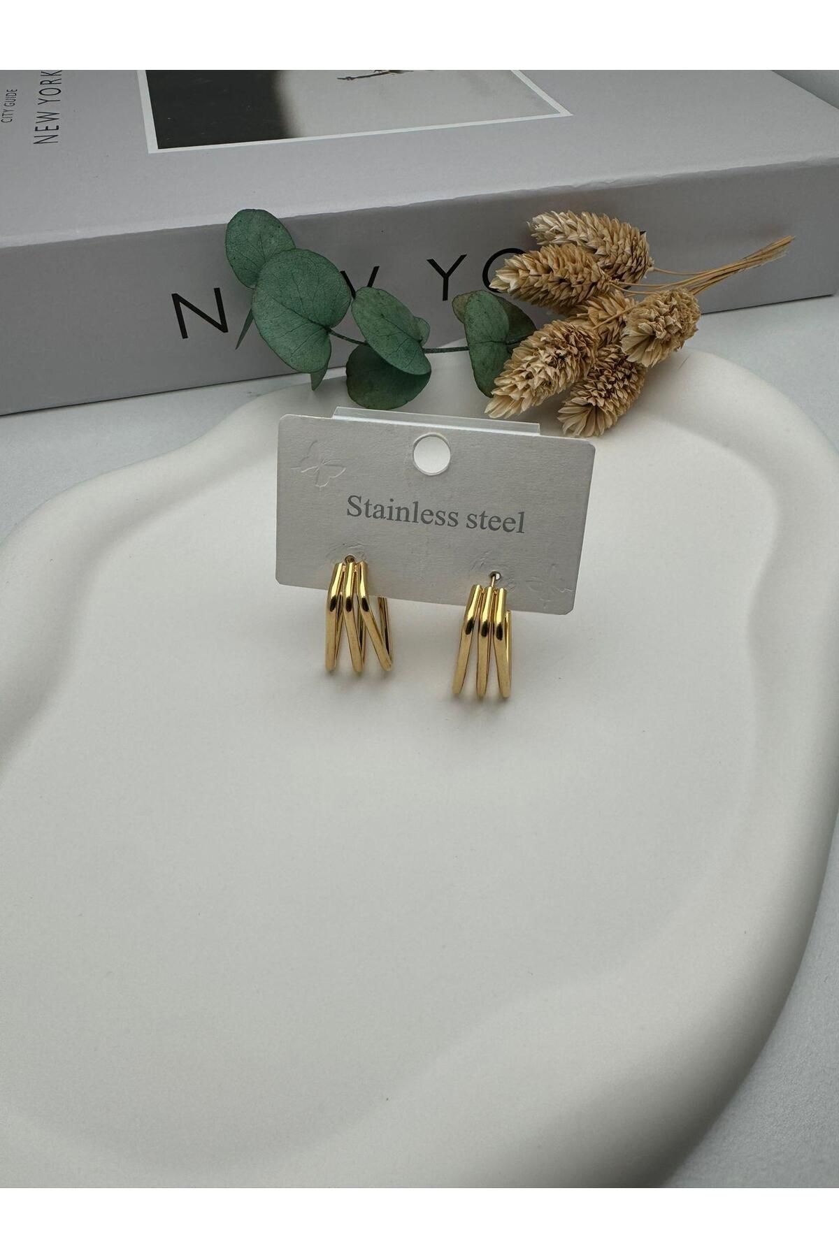 nerede bulurum Çelik Küpe (Gold) Kp466
