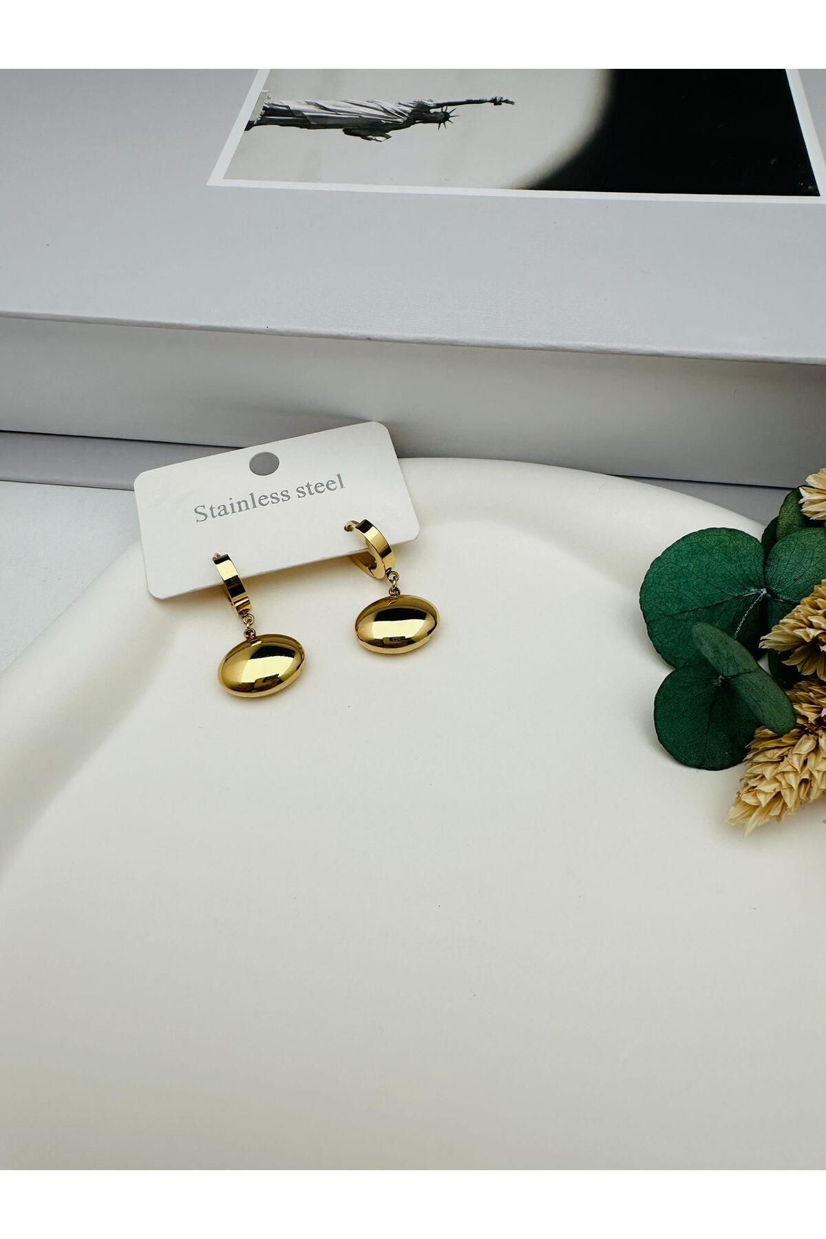 HEDİYELANDY Çelik Küpe (Gold) Kp455