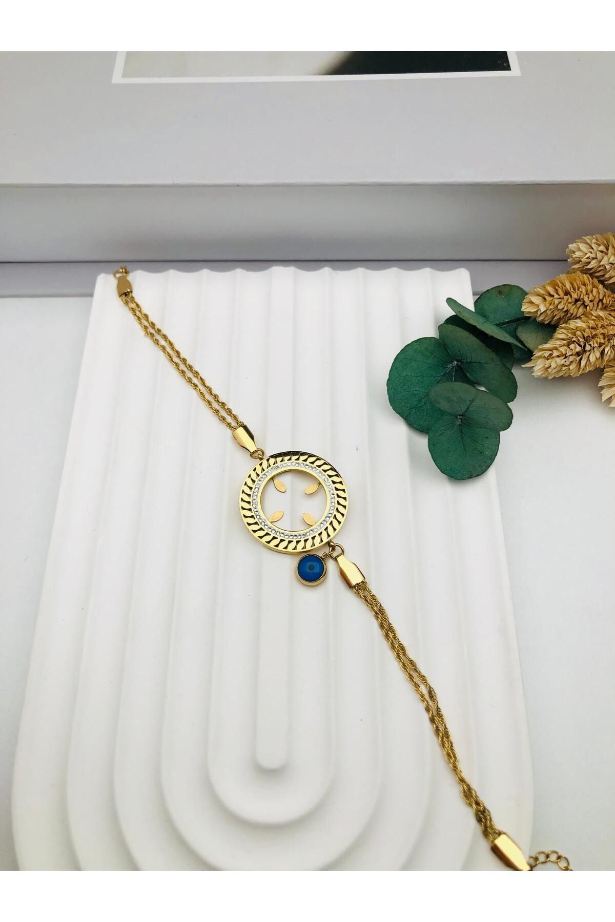GLY ÇLKBİJUTERİ İçi Boş Çeyrekli Çelik Bileklik (Gold) Blk 237