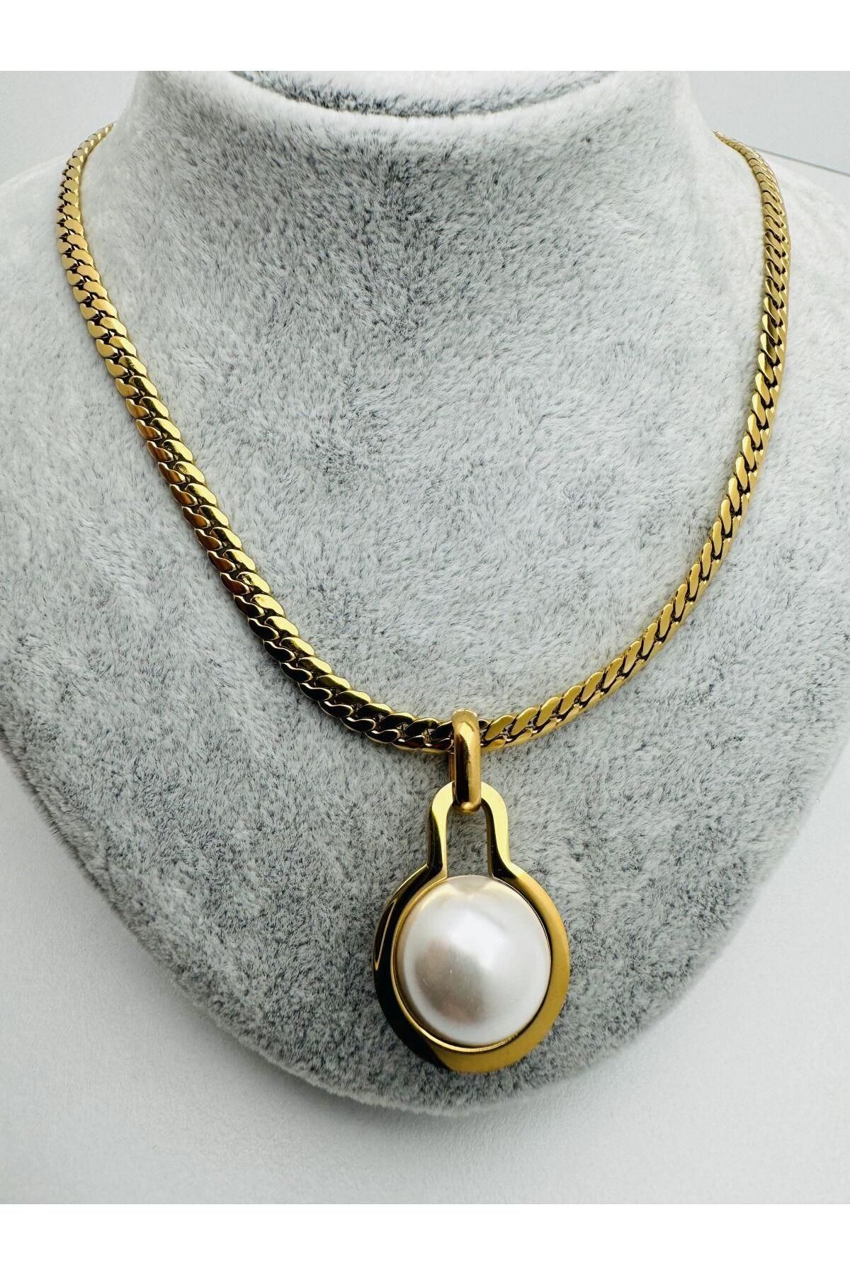 HEDİYELANDY 0106271 İtalyan Çelik Kolye (Gold)