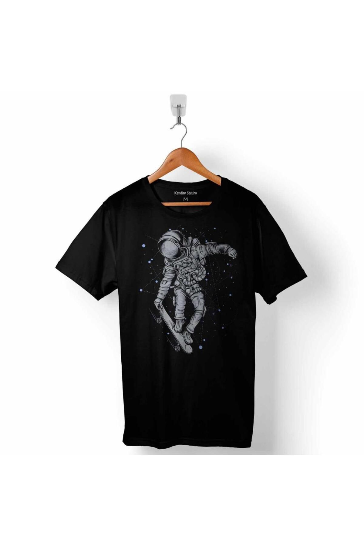 Kendim Seçtim Skateboarding In Space Astronaut Moon Nasa Space Cosmos Tricou Pentru Bărbați Masculin - XS