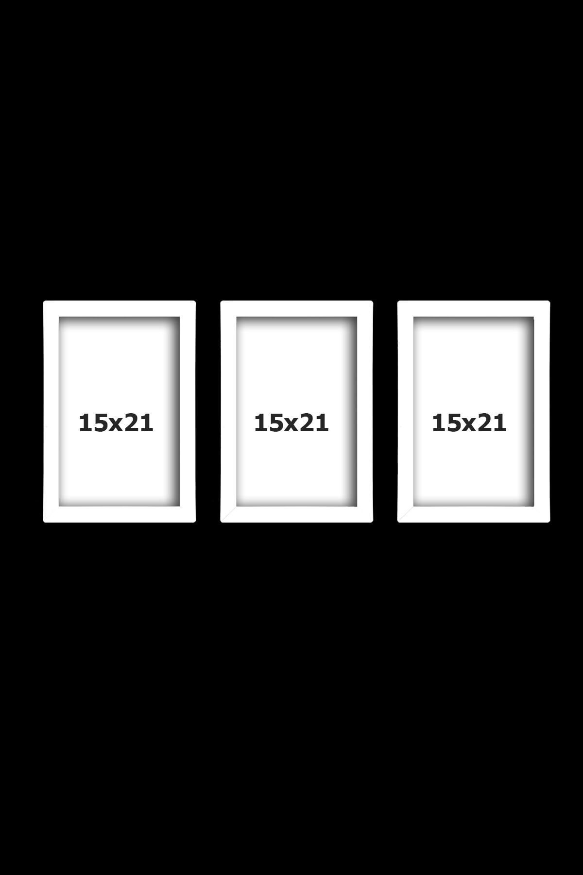 bymat-3 Pieces 15X21 Frame - White Frame - Mdf A5 Frame - Multiple Photo Frame 7