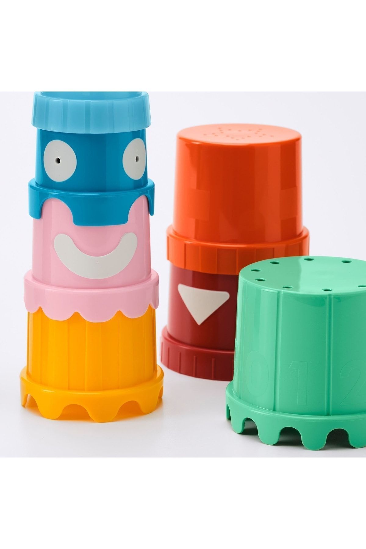 IKEA-Multi-Purpose 7 Piece Jigsaw Puzzle Educational Developer Multi-Colored Tower Build-Waste-Cast-Build Meat 4