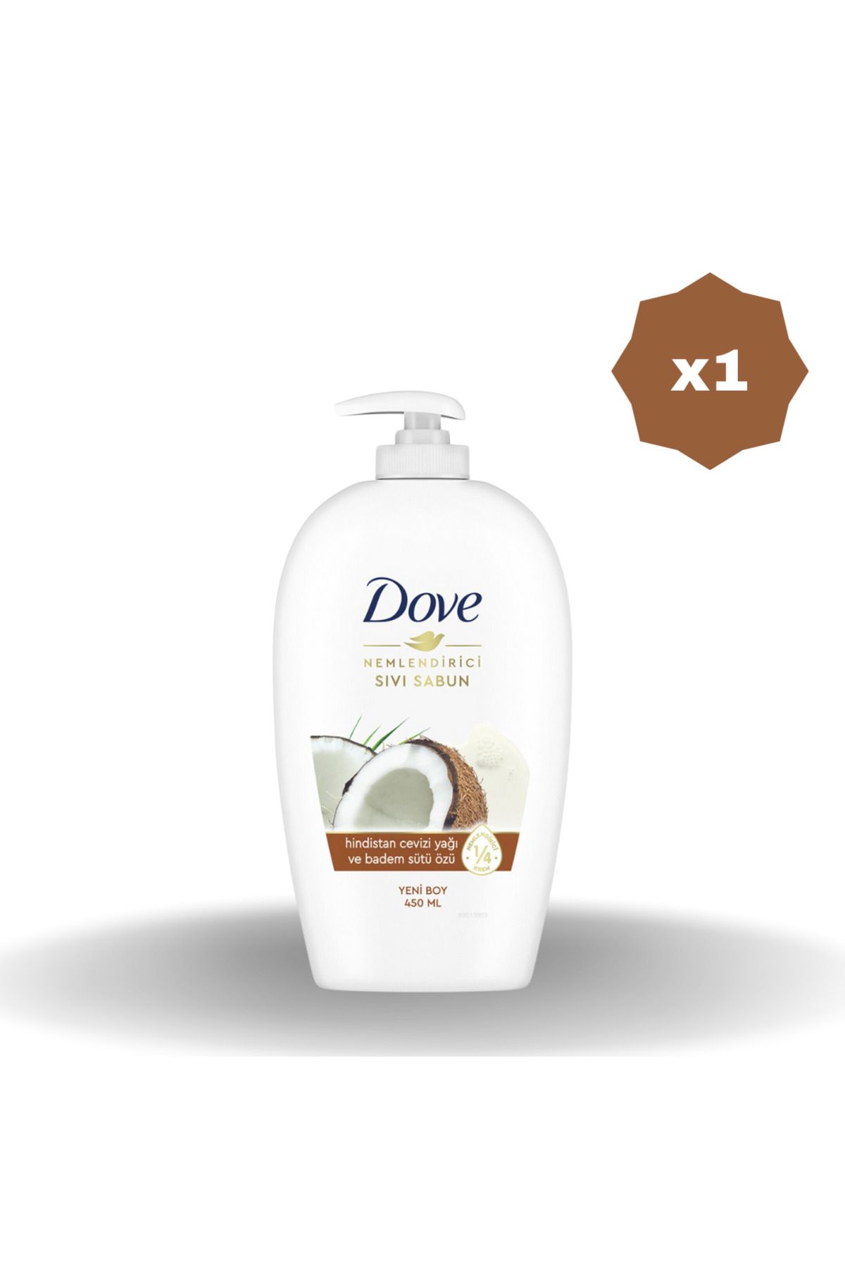 Dove HİNDİSTAN CEVİZİ YAĞI VE BADEM SÜTÜ SIVI SABUN 450 ML - (1 ADET)