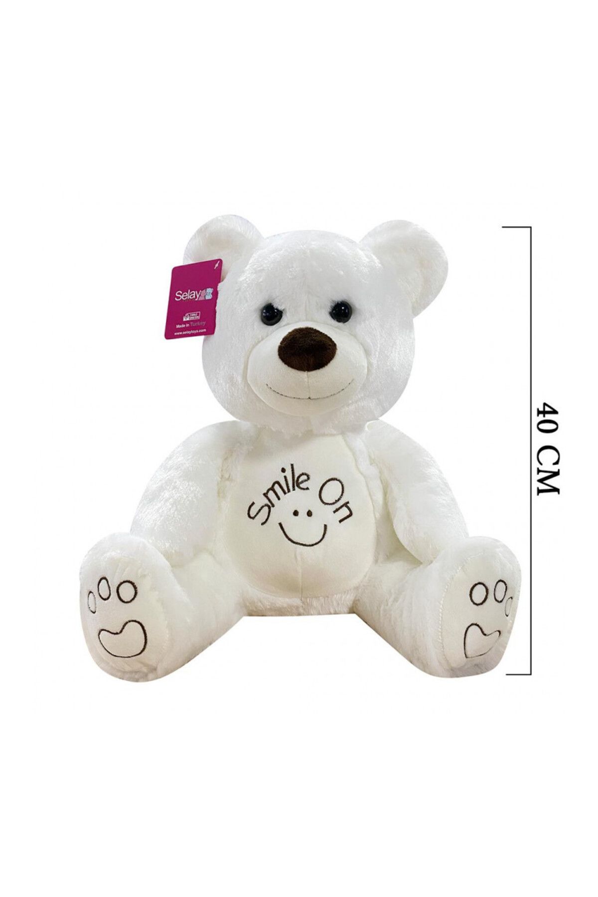 SELAY TOYS-Smile on Plush Belly Bear 40 cm 2