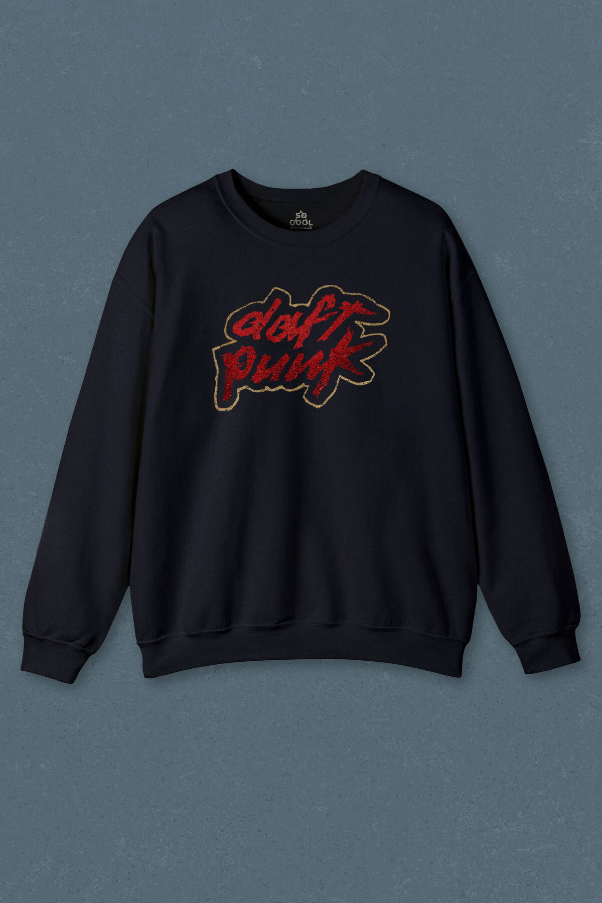 so cool Navy Blue Sweatshirt Daft Punk Logo Homework Album Music
