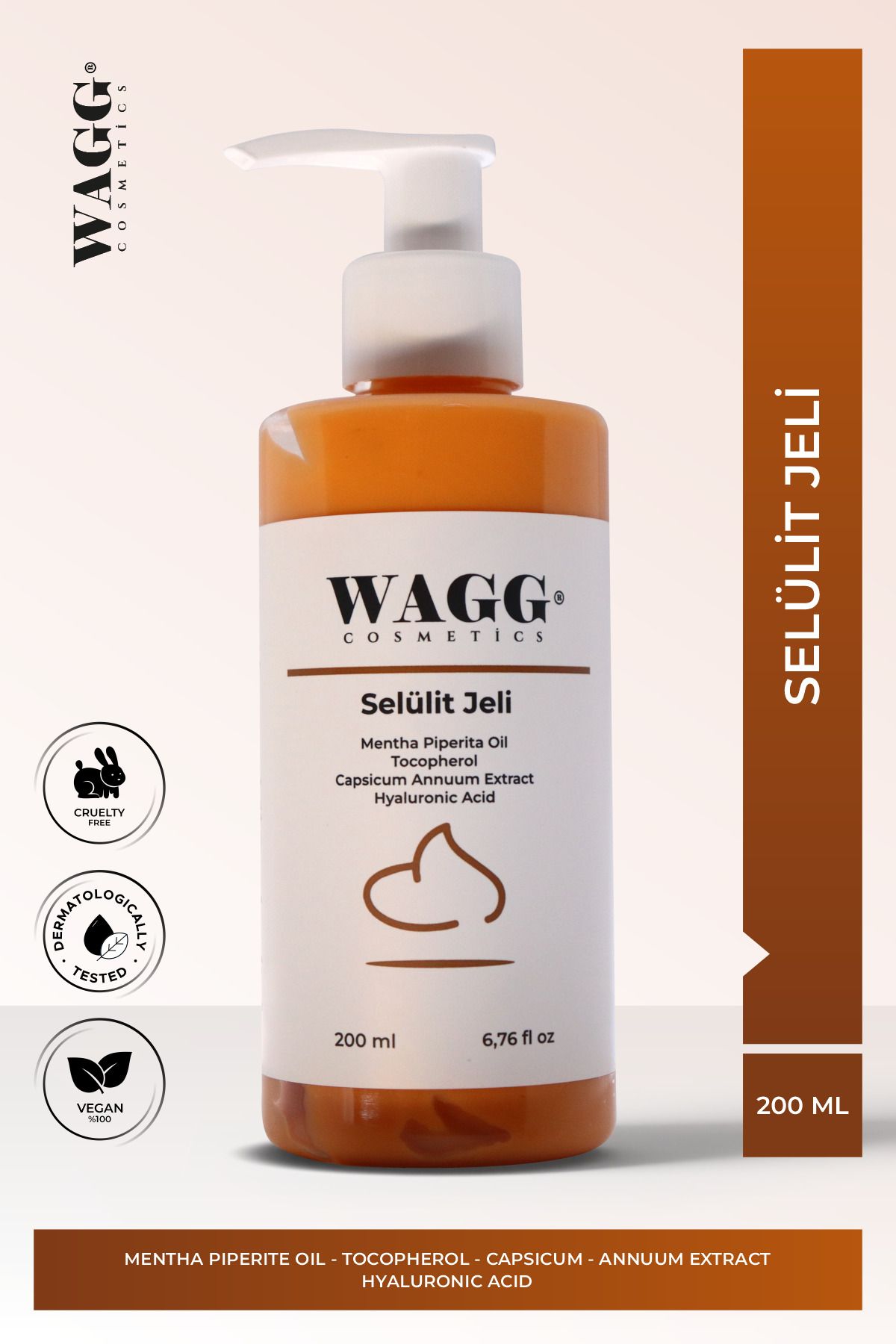 WAGG Cosmetics Sıkılaştırıcı ve Canlandırıcı Selülit Jeli 200ML