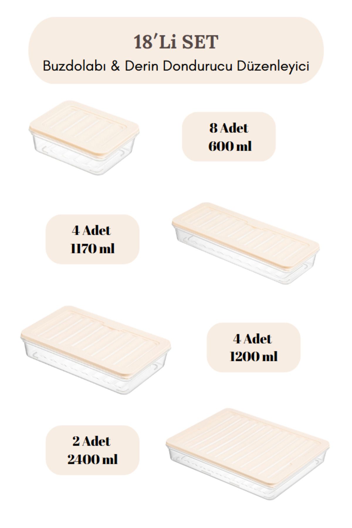 Flash Bazaar-18 Pieces of Storage Containers Suitable for Microwave and Freezer 4