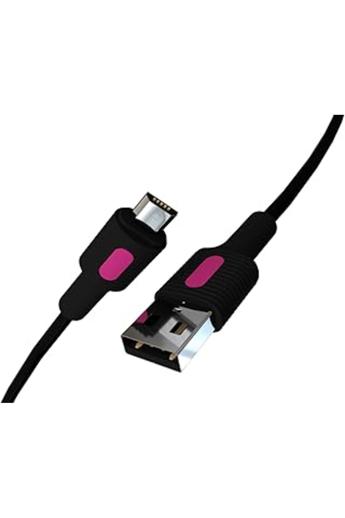 Genel Markalar Remorax Coral Micro Usb Hızlı Şarj Kablosu (Siyah + Fuşya/Siyah Uç) (120 Cm)