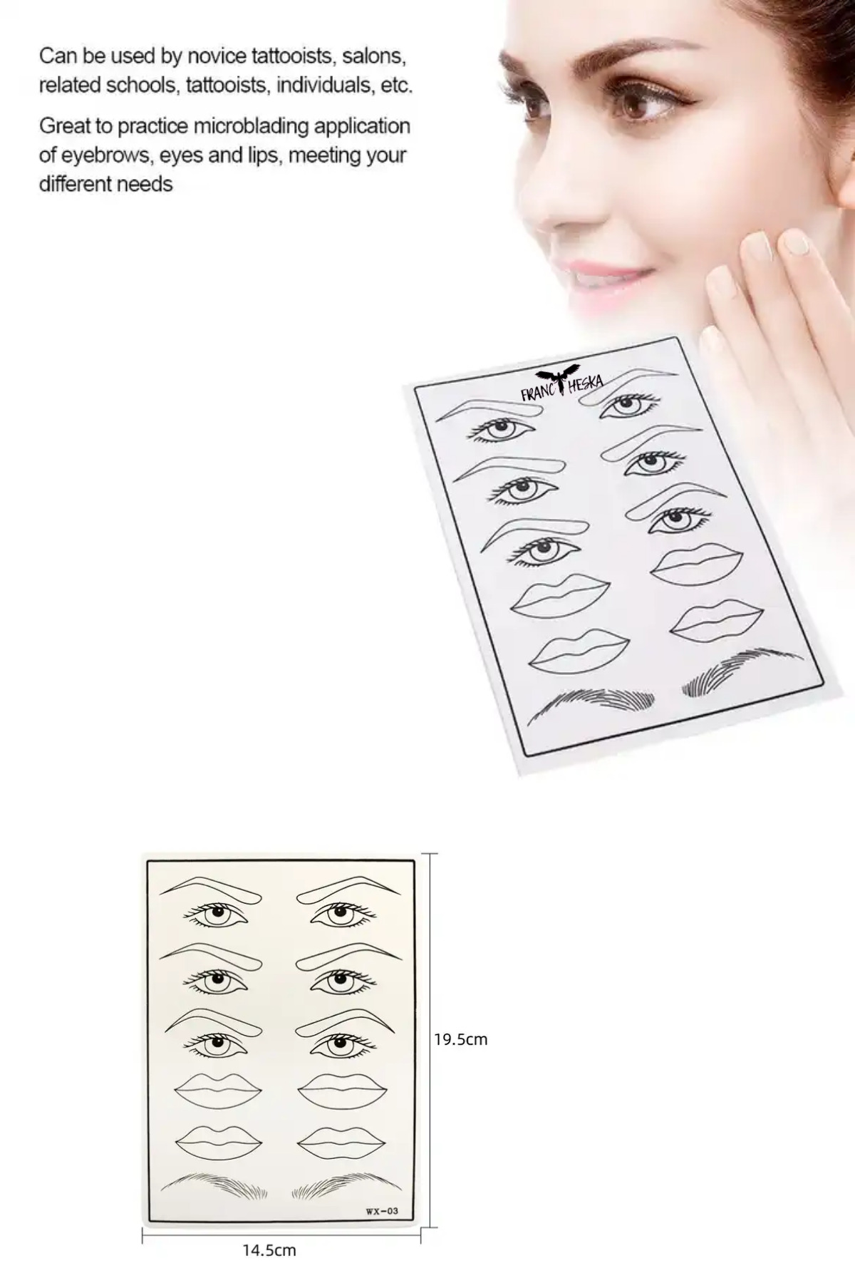 Karışık Microblading Kalıcı Makyaj Latex Pratik Şablonu 4 Lü Set — رنگارنگ alarayltx099 — تصویر 4 از 5