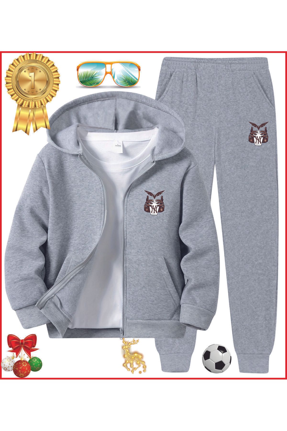 HOFFNUNG Full ZIP MY BAT DRINKING GLASS Oversize Lastik Paça Eşofman Takımı