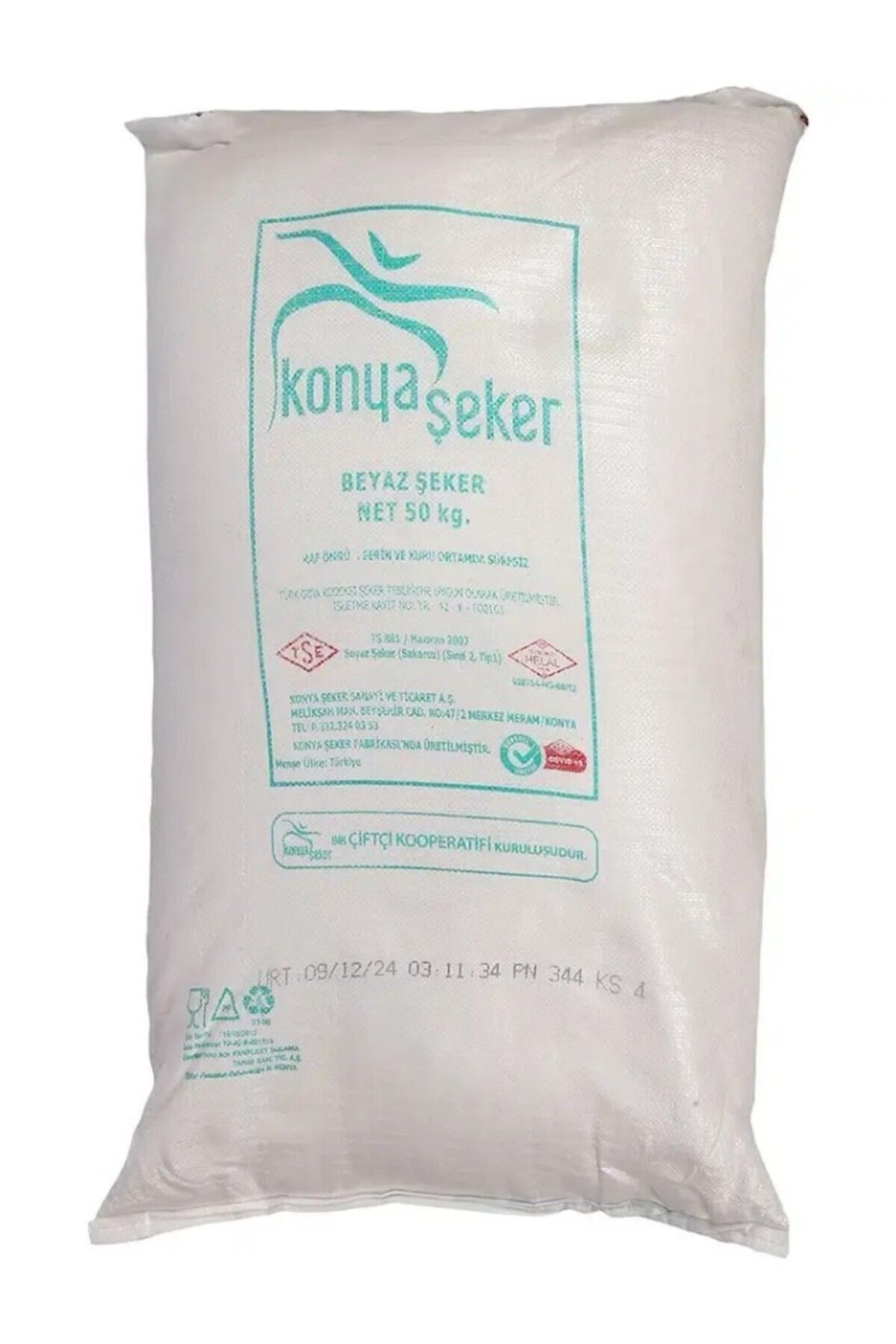 KONYA ŞEKER Çuval Toz Şeker 50 Kg - Doğal Beyaz %100 Pancar Şekeri