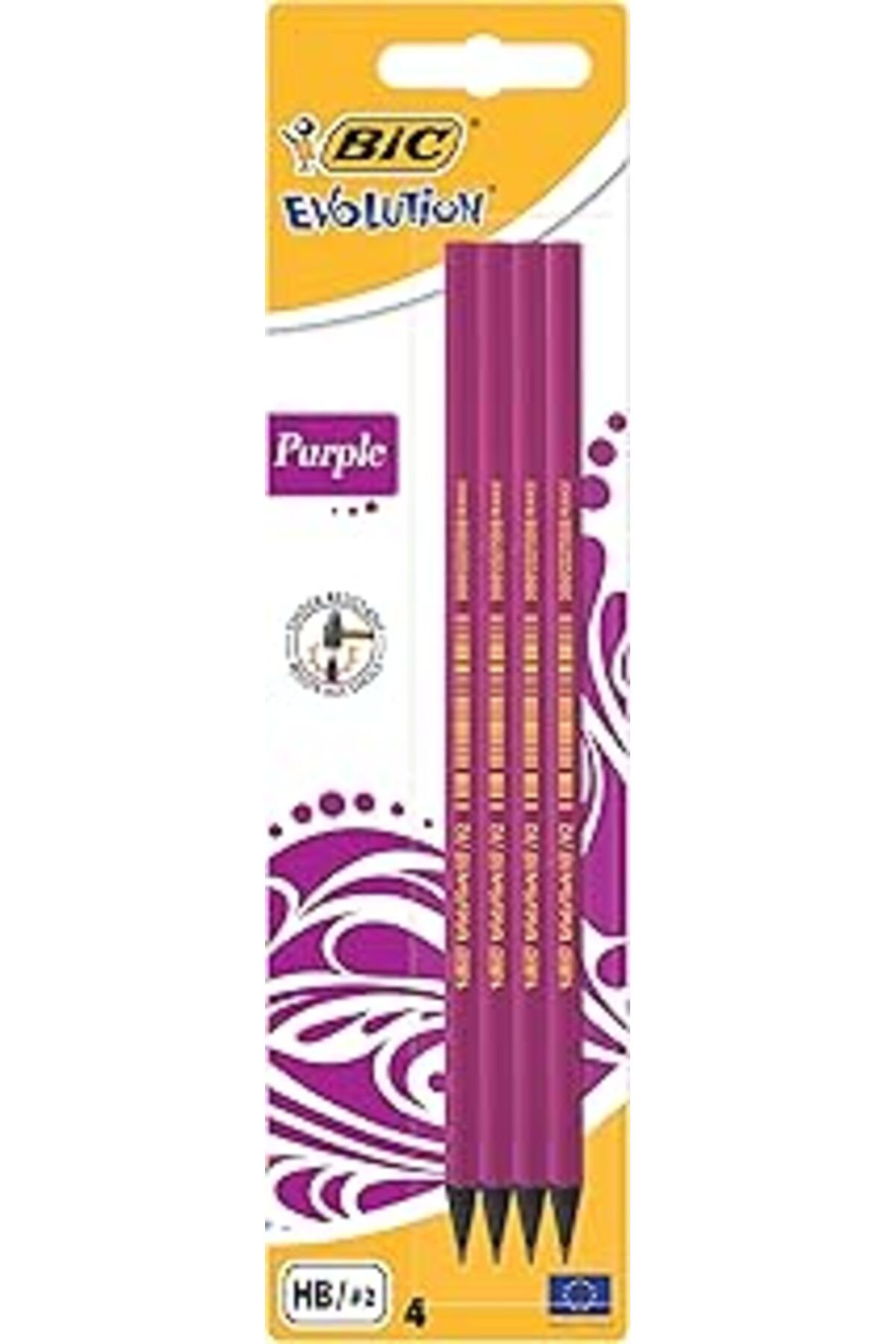 Genel Markalar Bic Evolution Purple Kurşun Kalem, 4'Lü Blister