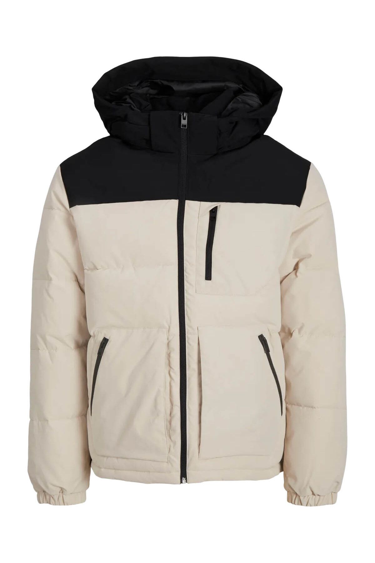 Jjeotto Puffer Jacket Sn کت مردانه 12258416 Black Blockıng/Moonbeam Jack & Jones