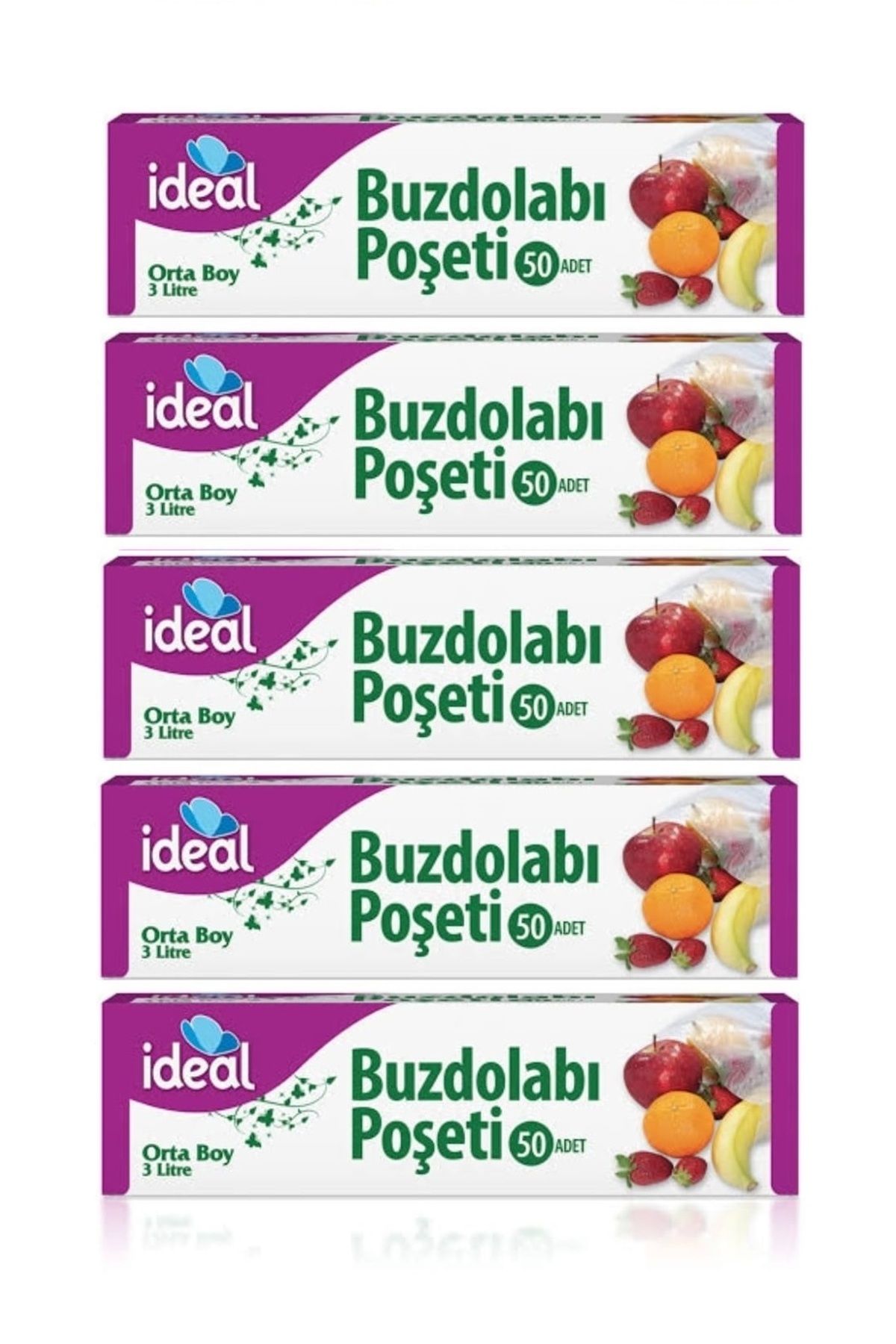 İdeal Buzdolabı Poşeti Orta Boy 50 Li 24 x 33 Cm x 5 Paket