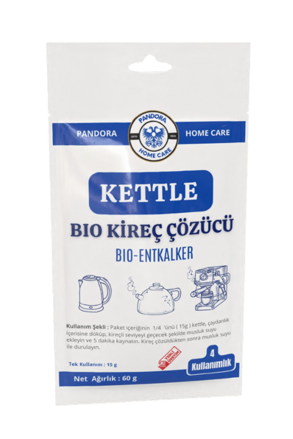 Pandora Arts Bio Kireç Çözücü 60g Kettle Çaydanlık Expresso Coffe Machine 4 Kullanımlık