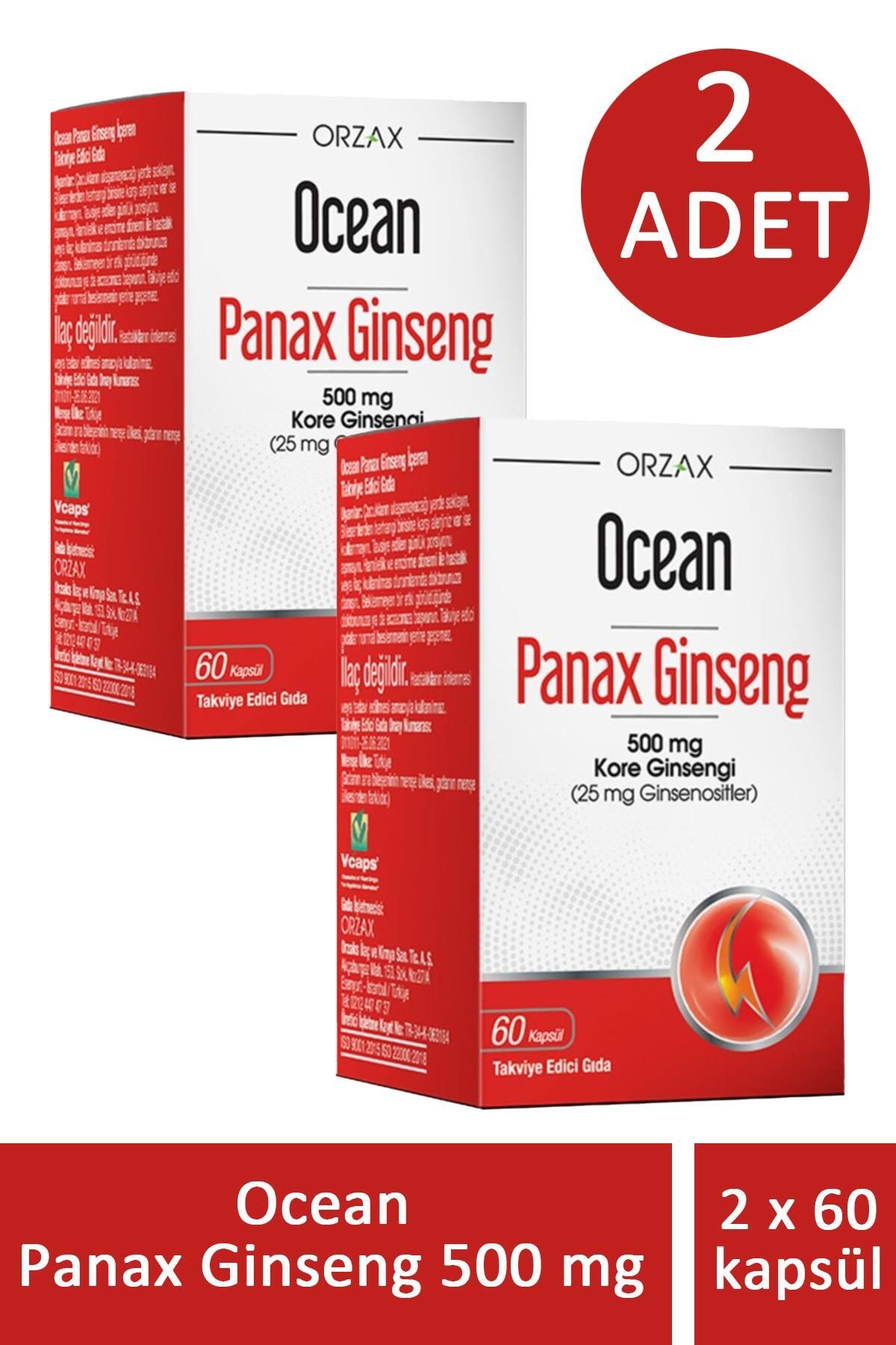 Orzax Ocean Panax Ginseng 500 mg 60 Kapsül 2 ADET