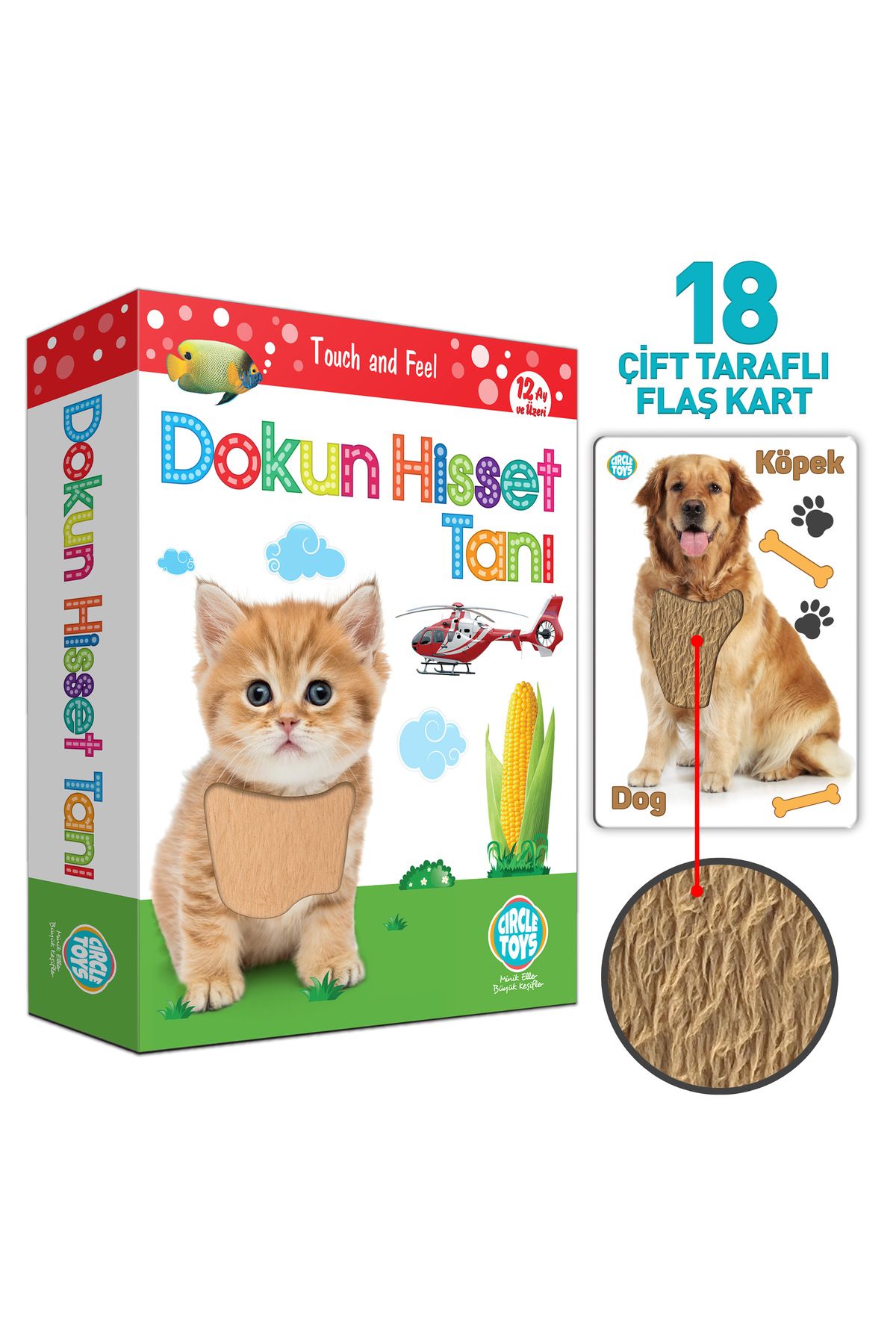 Circle Toys Dokun Hisset Tanı, 18 Kart 36 Görsel