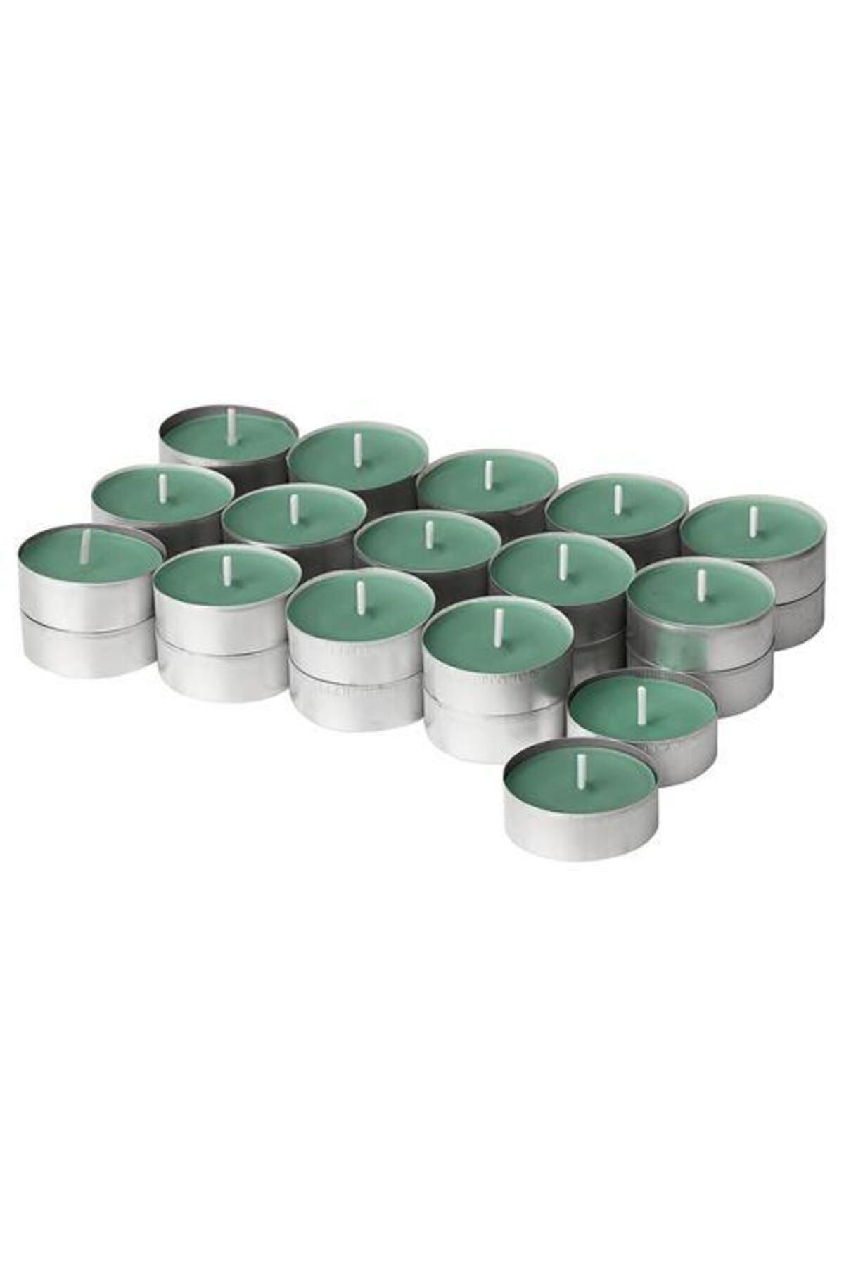 Saatistan Açık Yeşil Çimen Baharat Kokulu Mini Mum, 3.8 cm, Ferah ve doğal koku