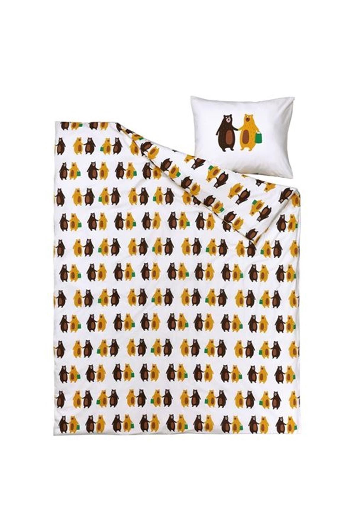 IKEA-Brummig Kids Duvet Cover Set, Big Bear Pattern, 150x200/50x60 Cm 2