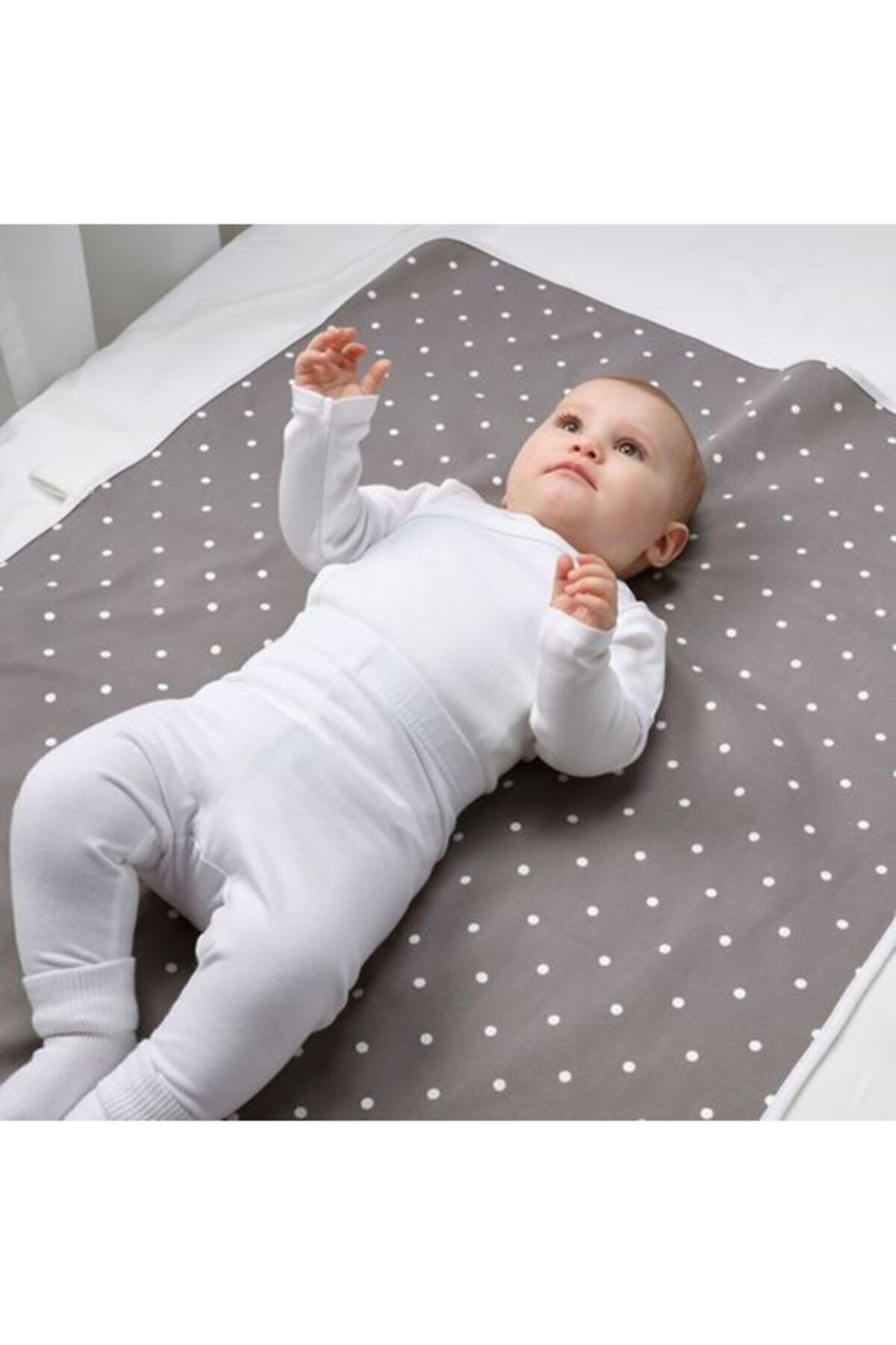 IKEA Bebek Alt Değiştirme Pedi, Gri-noktalı Model 90x70 Cm %100 Pamuk fotoğrafı 2 (önizleme)