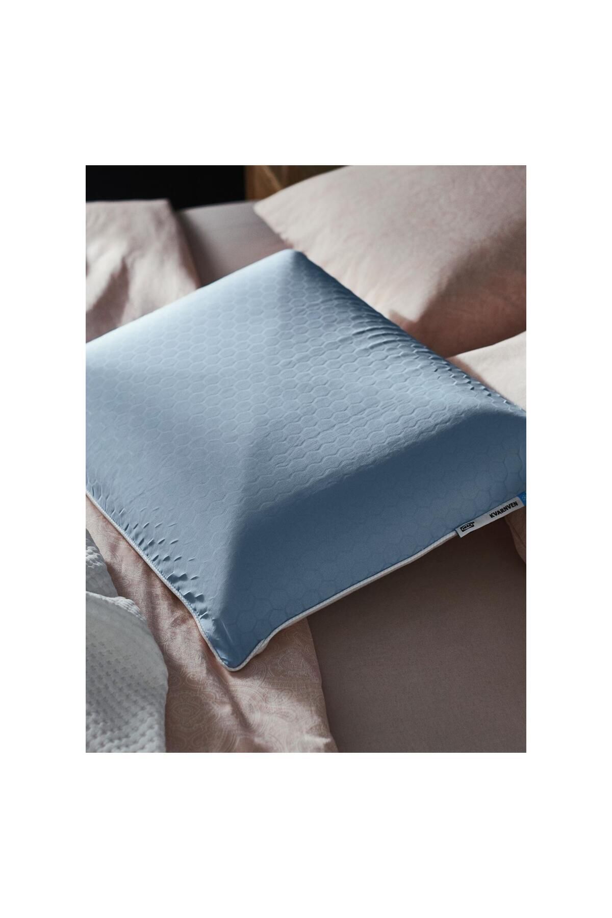 IKEA-Ergonomic pillow, blue-white, 42x54 cm, for sleepers on the side/back 6