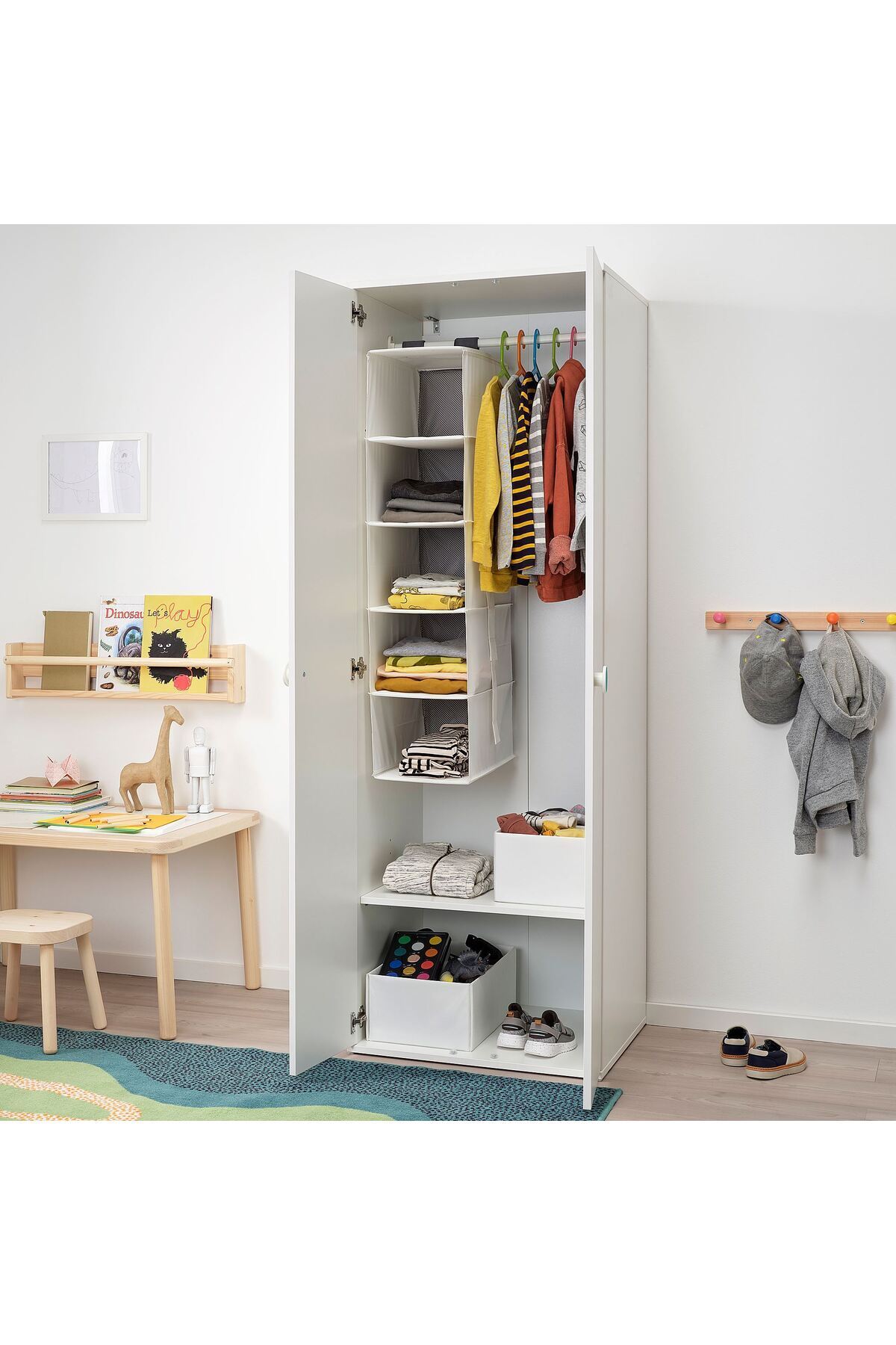 IKEA çocuk gardırobu, beyaz, 60x51x178 cm fotoğrafı 3 (önizleme)