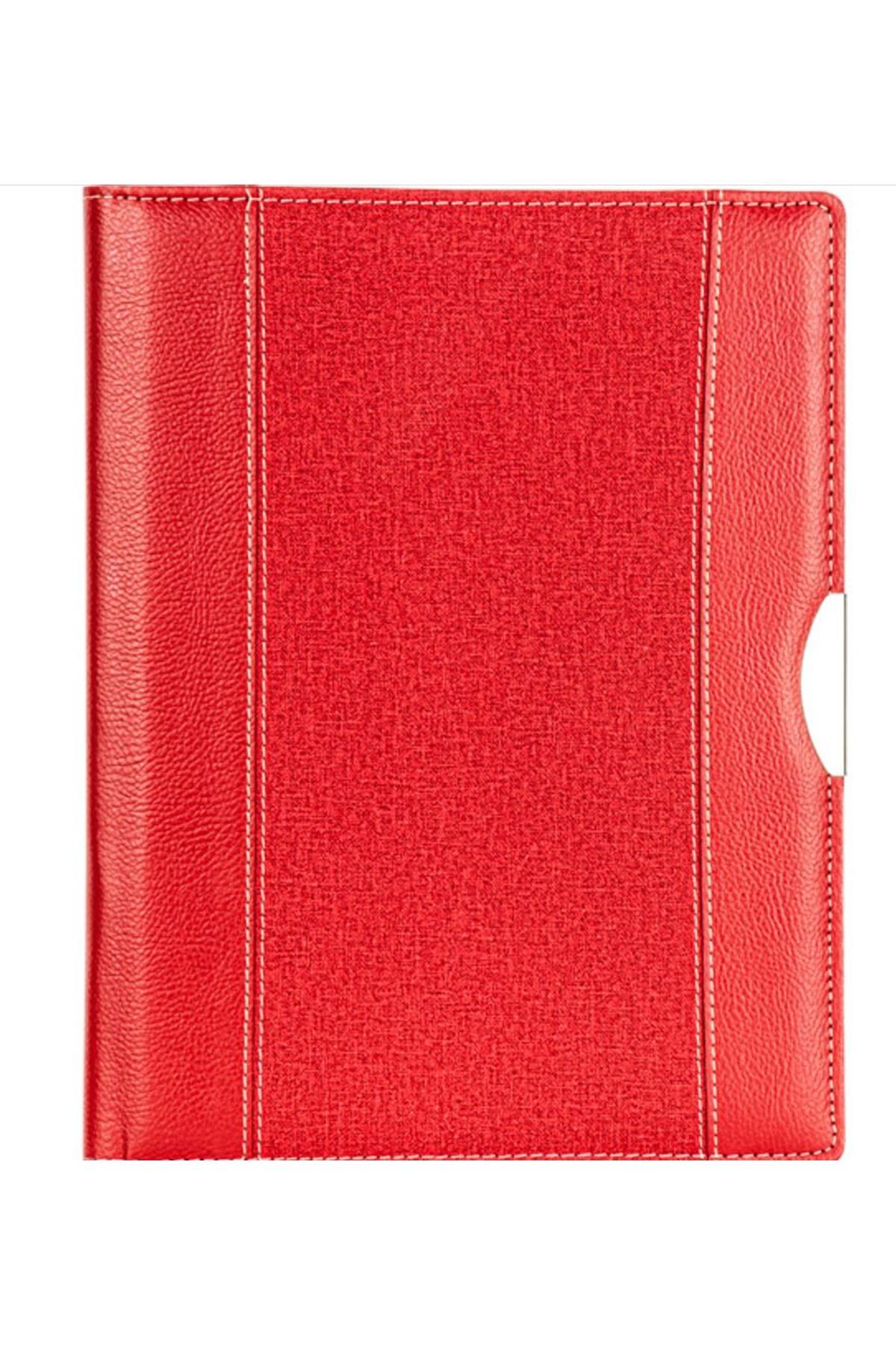 Copyder Bloc De Notițe Elit Secretary 23 X 31 Cm Calculator Din Piele Termo Roșie Suport Stilou - One Size