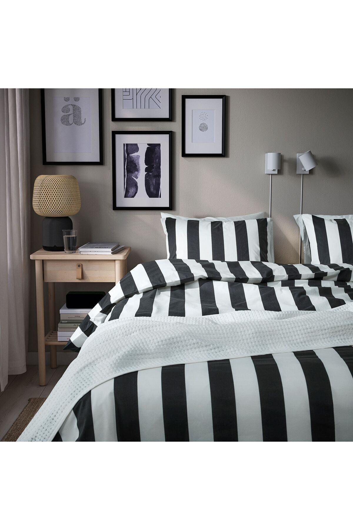 IKEA Çıtçıtlı çift kişilik nevresim seti, pamuk/viskon yumuşak
