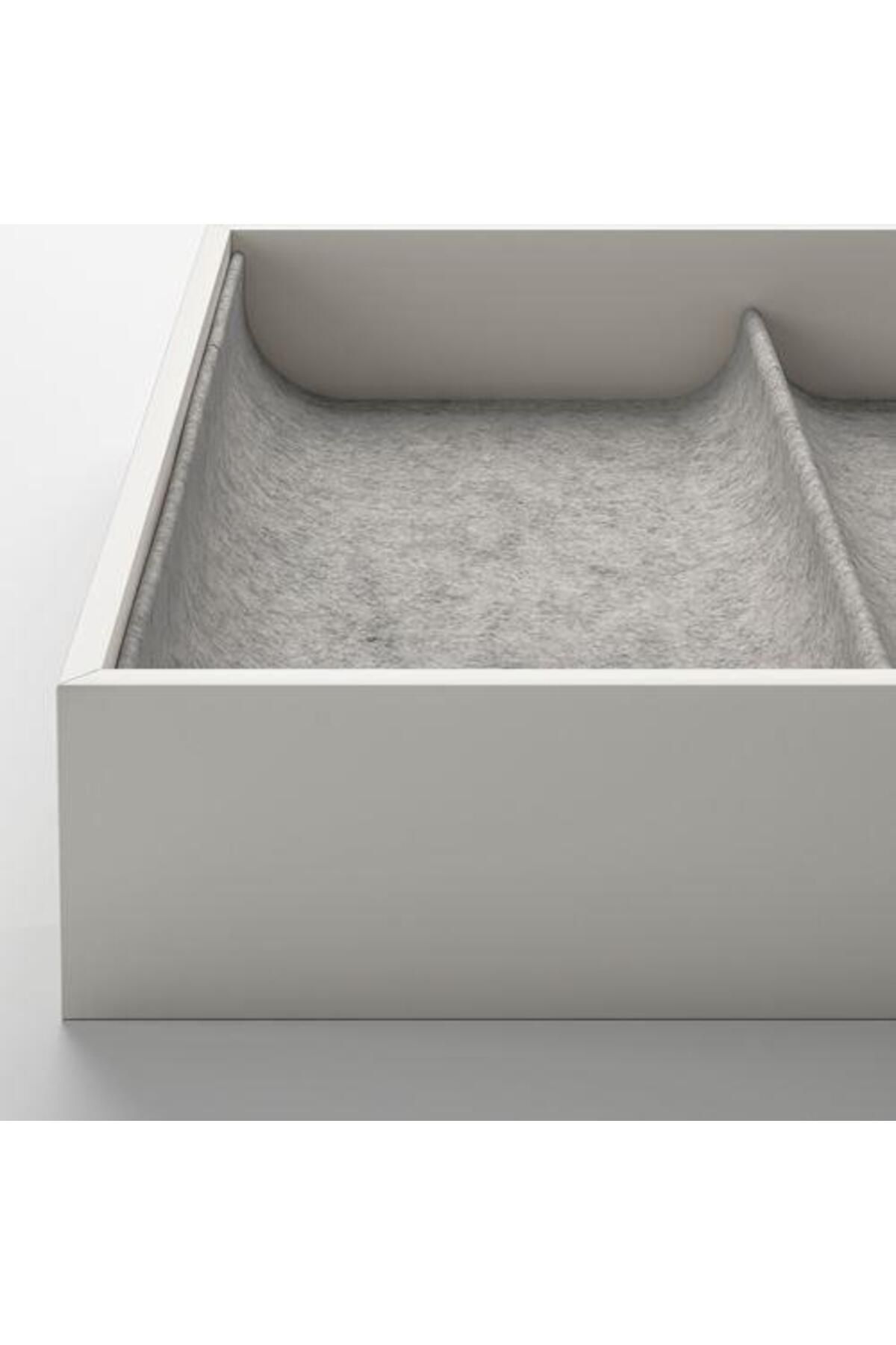 IKEA-Unit with Shelf Compartment Light Gray Size 25X53X5Cm Jewelry-Glasses-Watch Organizing Box Soft 3