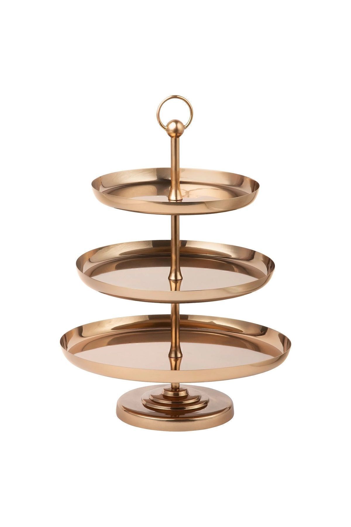 IKEA-Copper Color Stainless Steel Fruit Stand - 3 Tier Cake Pastry, 41x32x32 cm 2