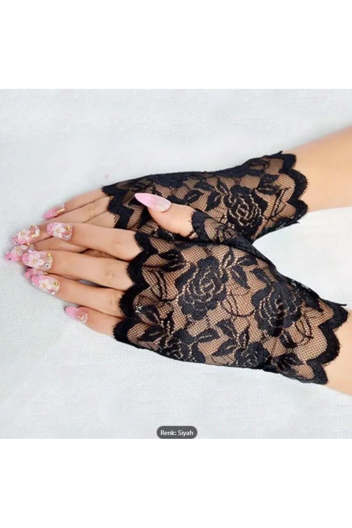 Dgt Luxury Parmaksız Dantel Eldiven-Balo, Nikah, Düğün, Etkinlik görsel 2