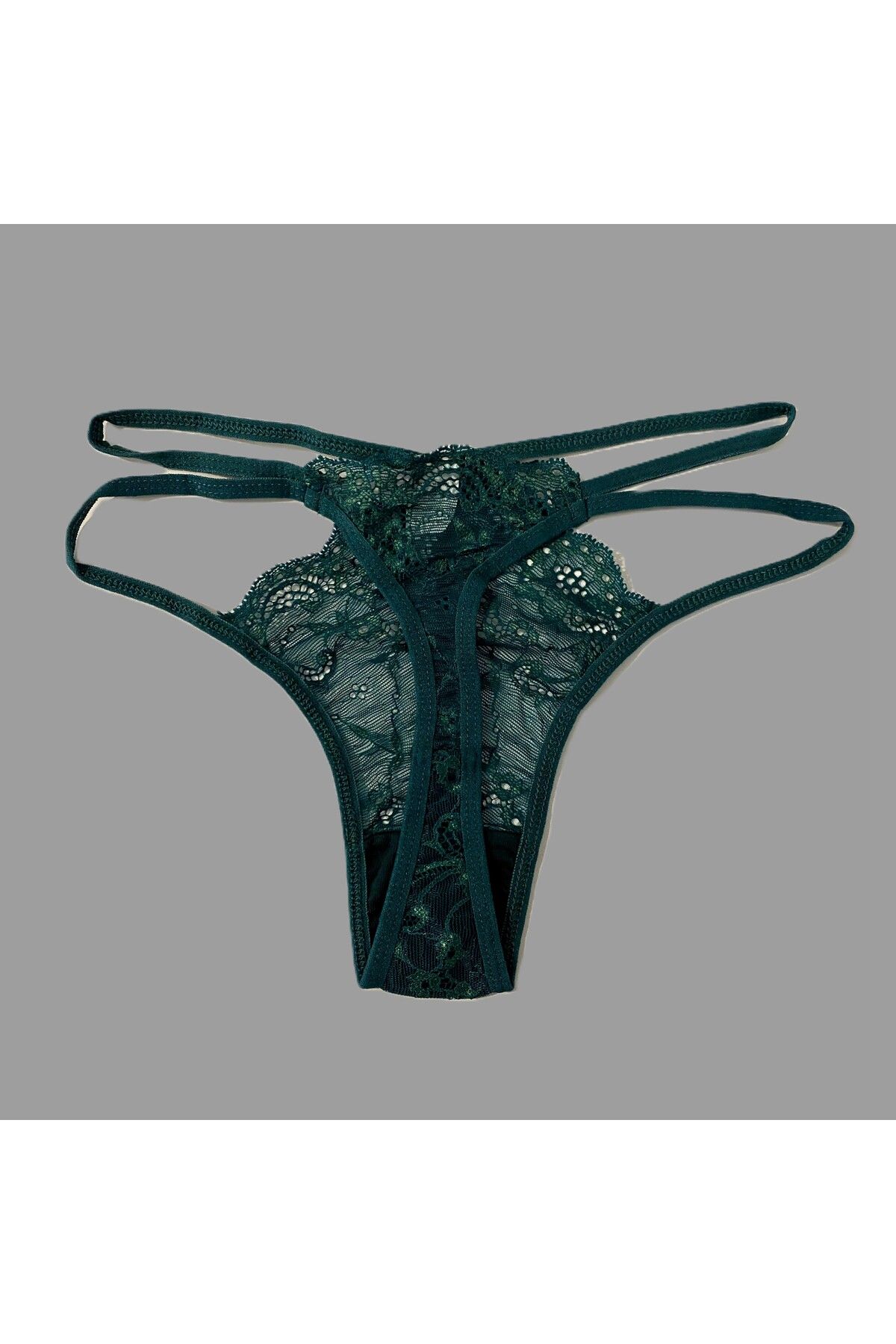 enmodaiçgiyim-Lace Women's Thong with Green Edge 2