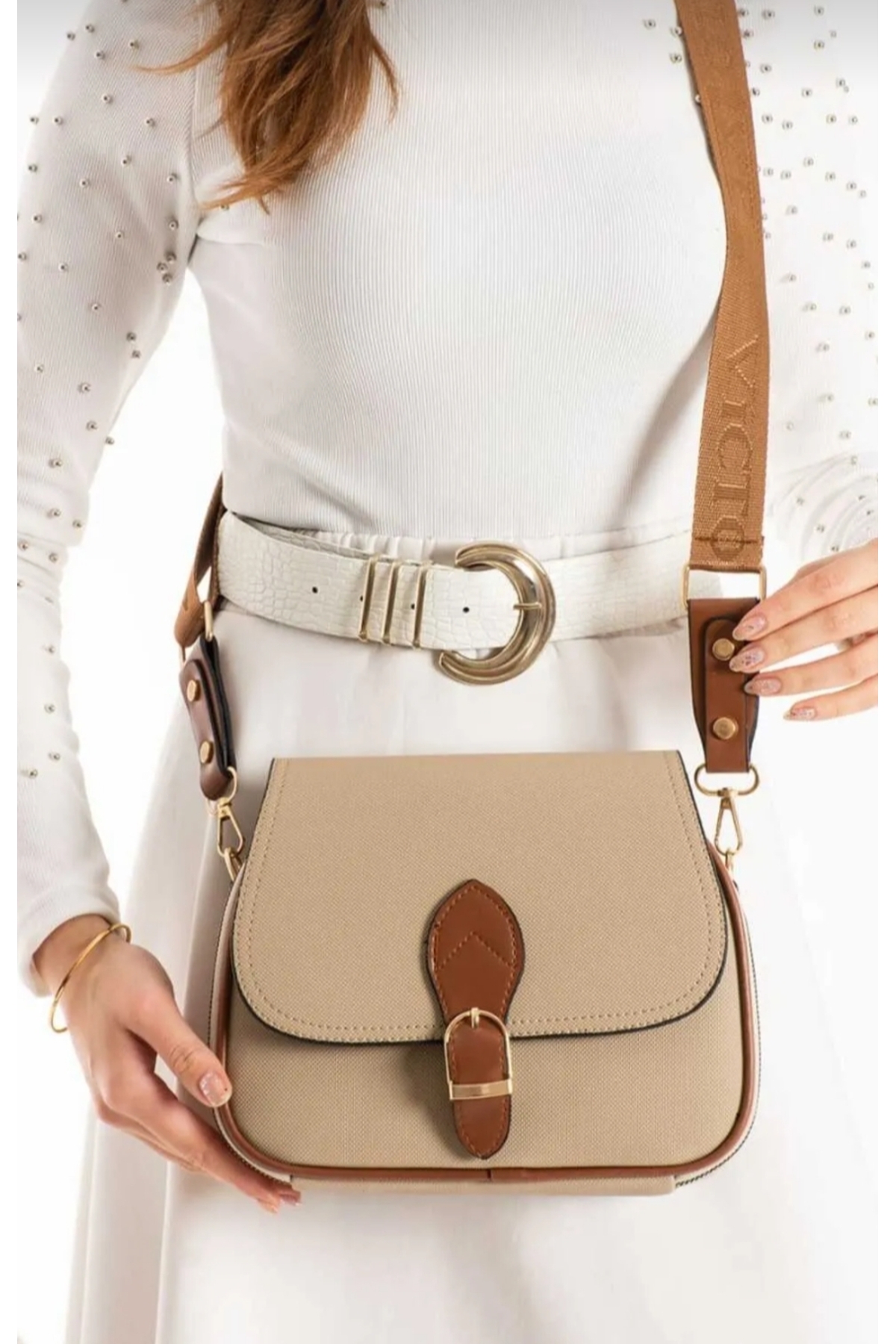polo women's 4 compartment shoulder and crossbody bag