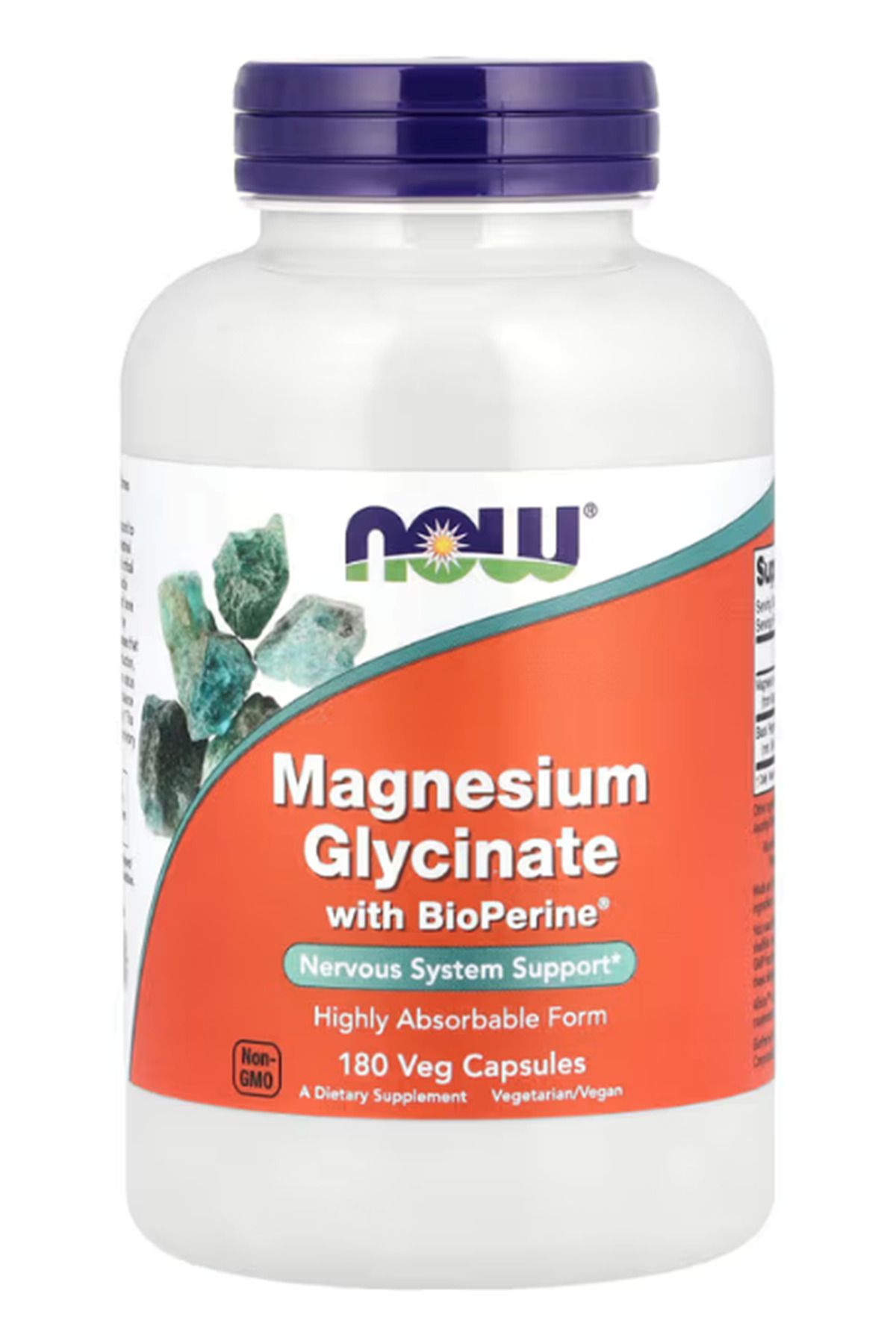 Now Foods , Magnesium Glycinate With Bioperine®, 180 Veg Capsules