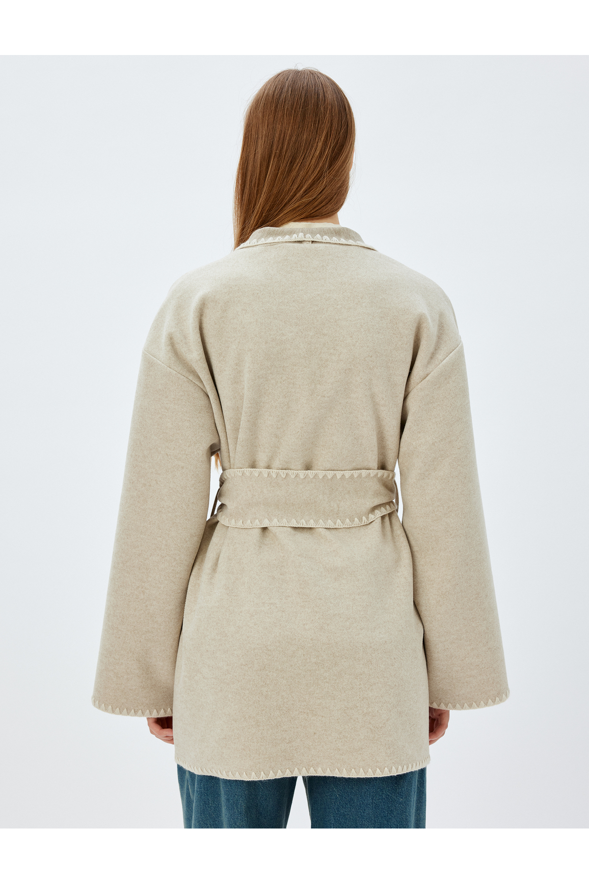 Koton  Vizon Melanj Kadın Kaban 5WAK00247EW - Görsel 4