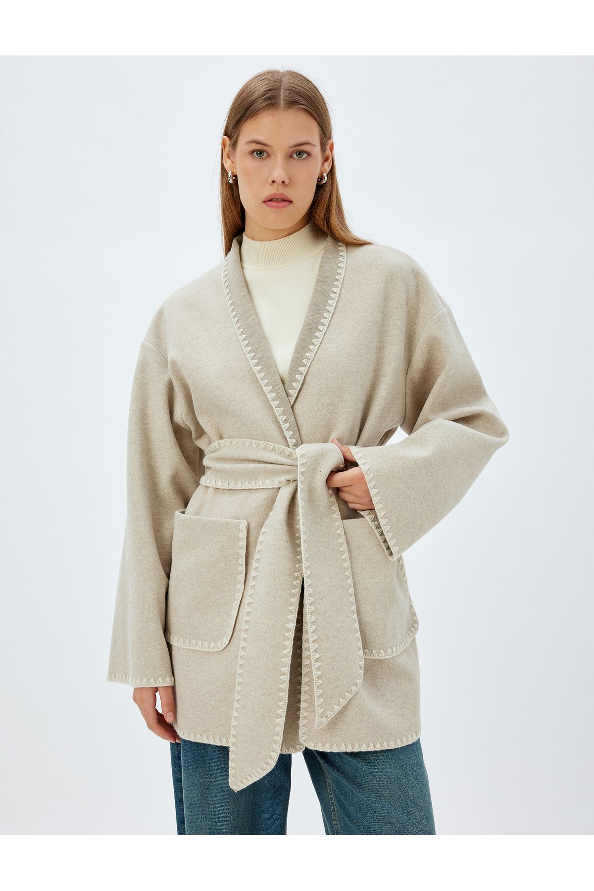 Koton Płaszcz Damski Mink Melange 5wak00247ew Kobieta - 36