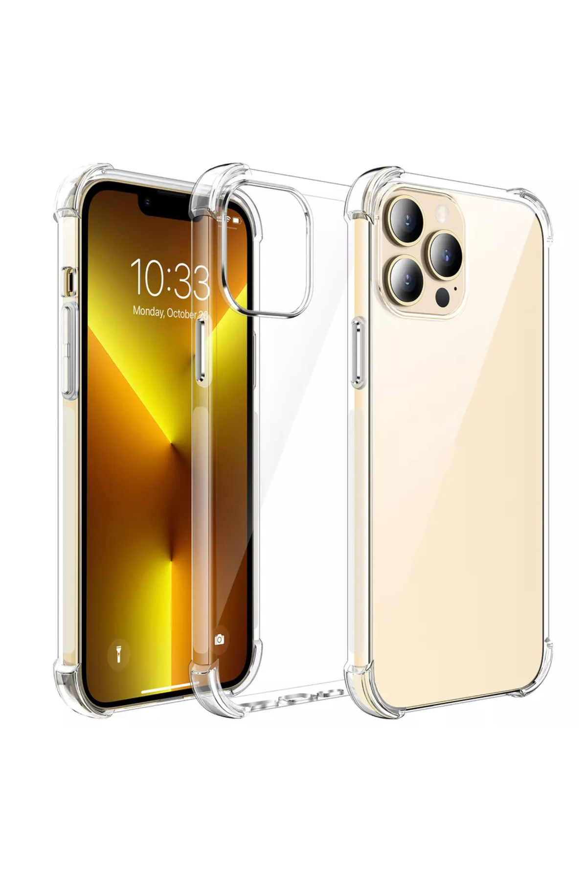 Apple iPhone 13 Pro Kapak Kamera Bölümü Açık Airbag Antishock Köşe Korumalı Şeffaf Silikon Kılıf